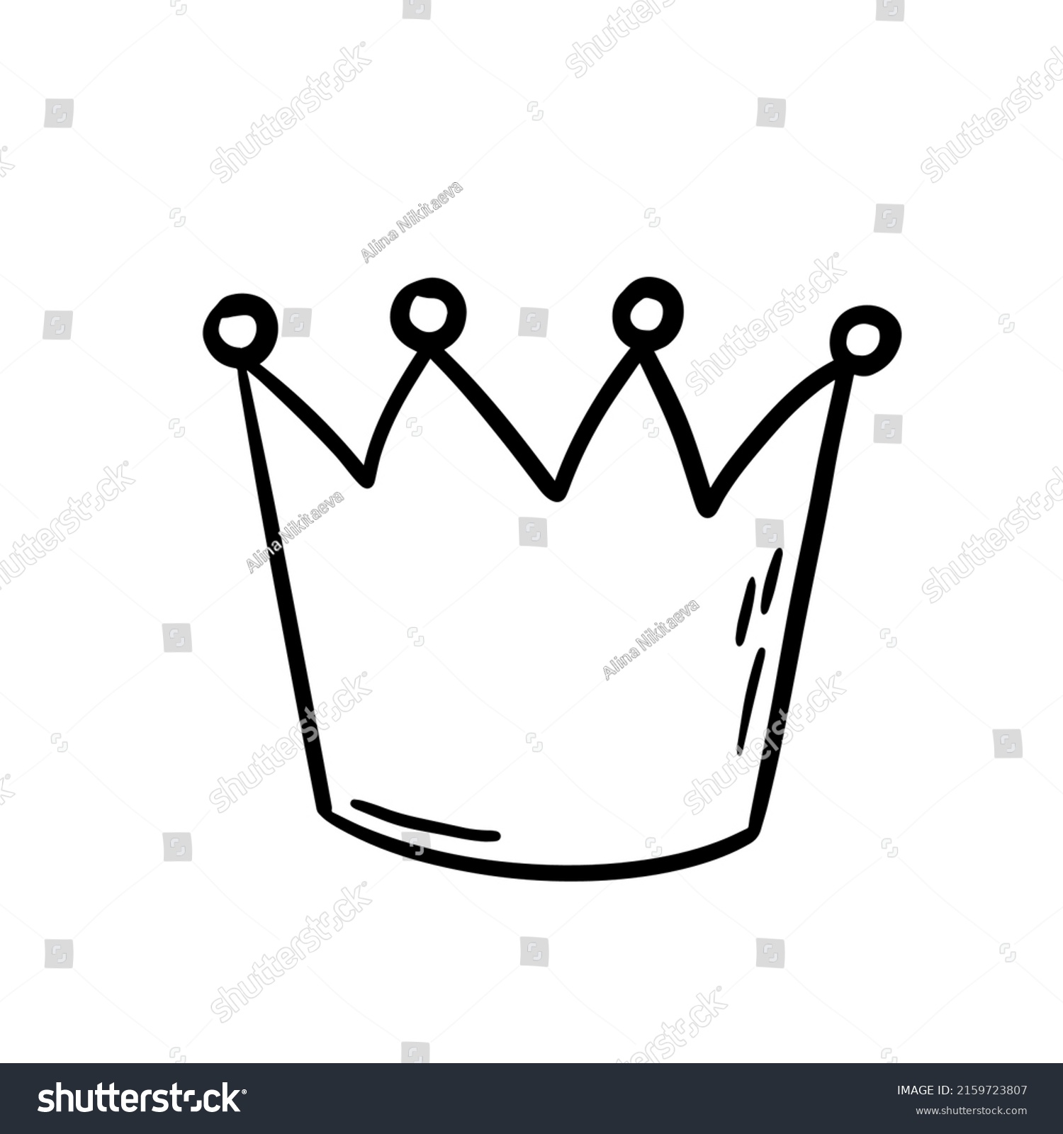 Vector Crown Tiara Diadema Hand Drawn Stock Vector (Royalty Free ...