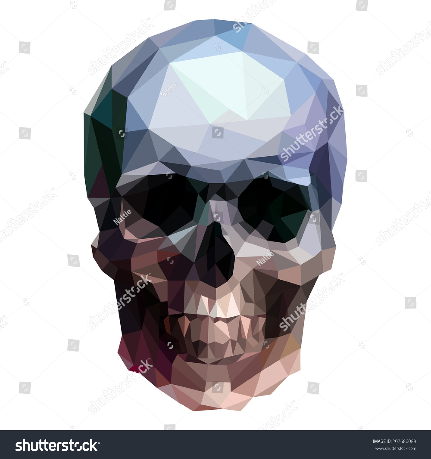 Vector Crystal Skull On White Background Stock Vector 207686089 ...