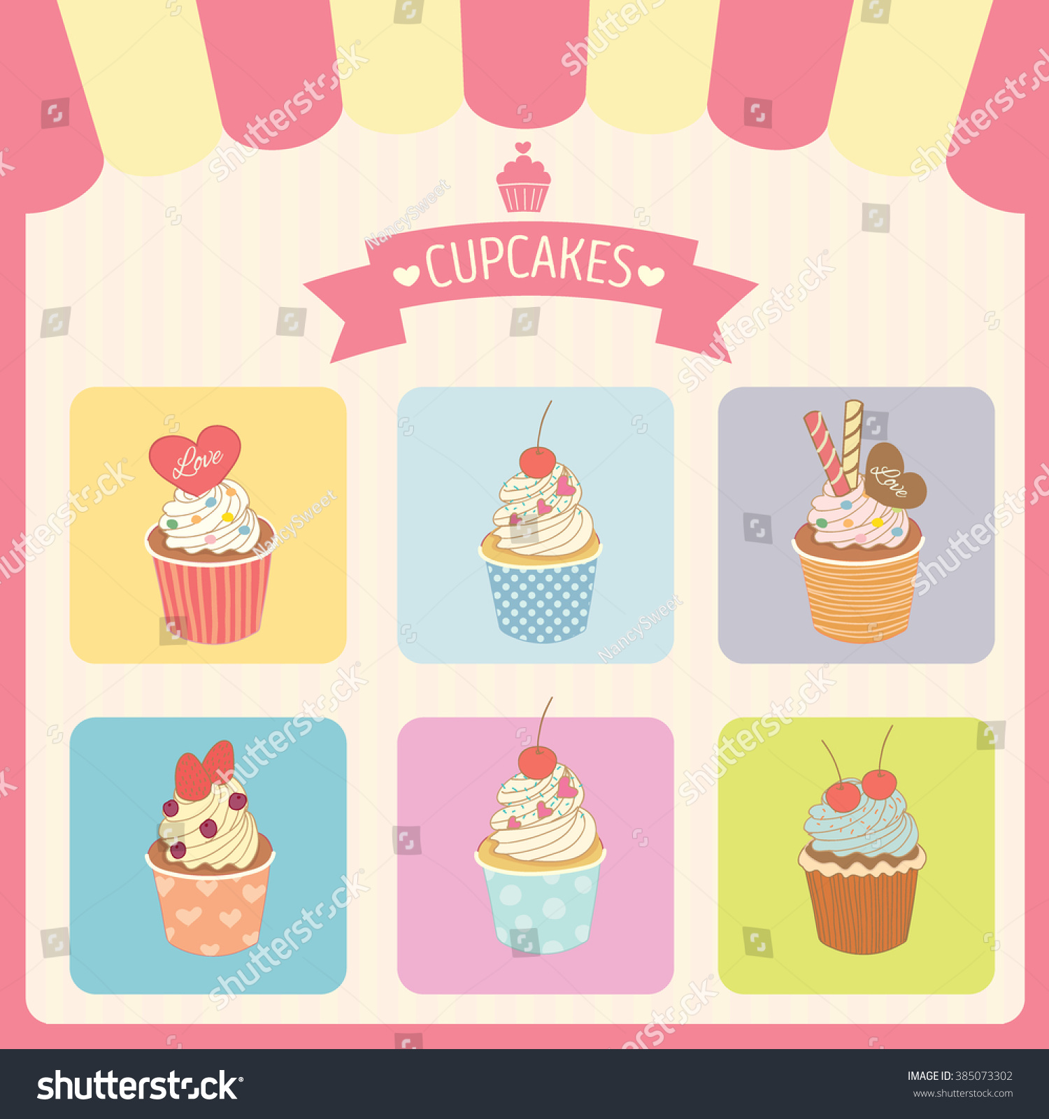 vector cupcakes menu decoration color box stock vector 385073302 vector cupcakes menu decoration color box stock vector 385073302