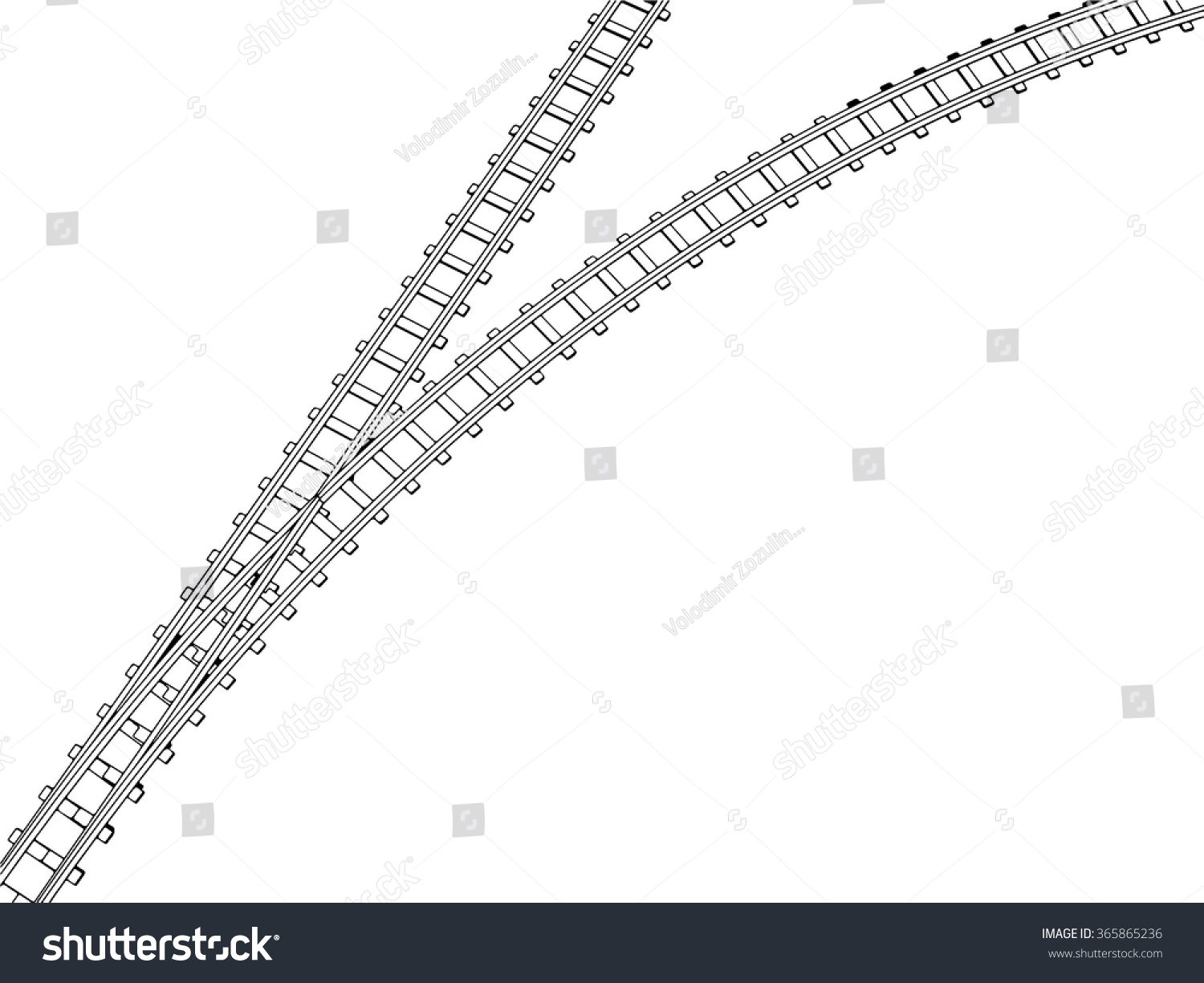 Vector Curved Endless Train Track Sketch Stock Vector 365865236 ...