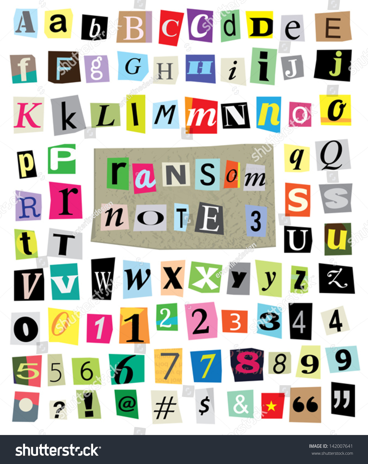 Vector Cut Newspaper Magazine Letters Numbers Stock Vector Royalty Free