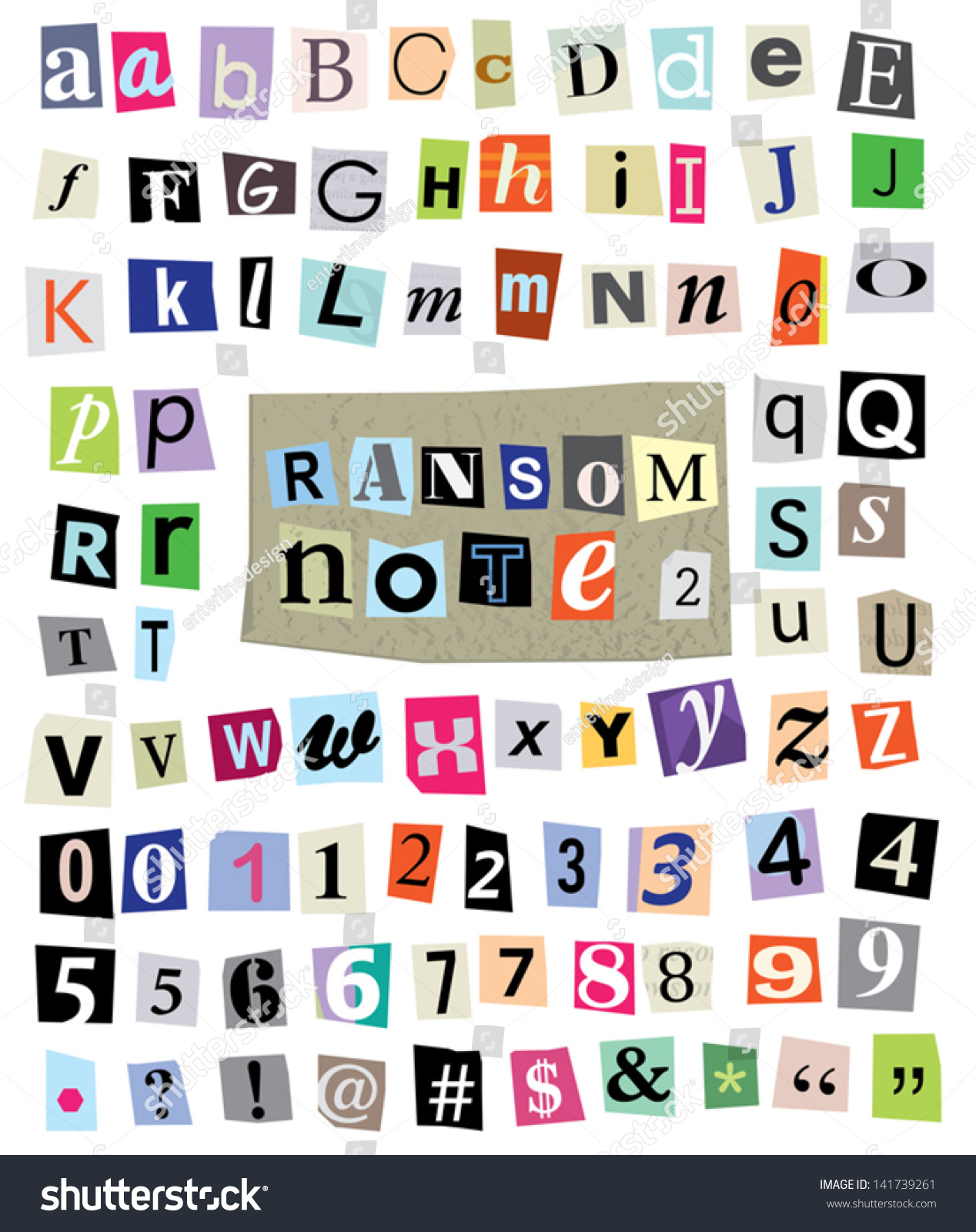 Vector Cut Newspaper Magazine Letters Numbers Stock Vector Royalty Free