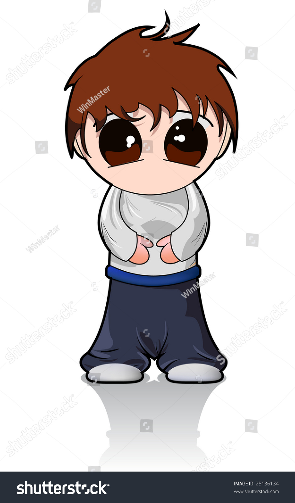 Vector Cute Chibi Boy Isolated On Stock Vector 25136134 - Shutterstock