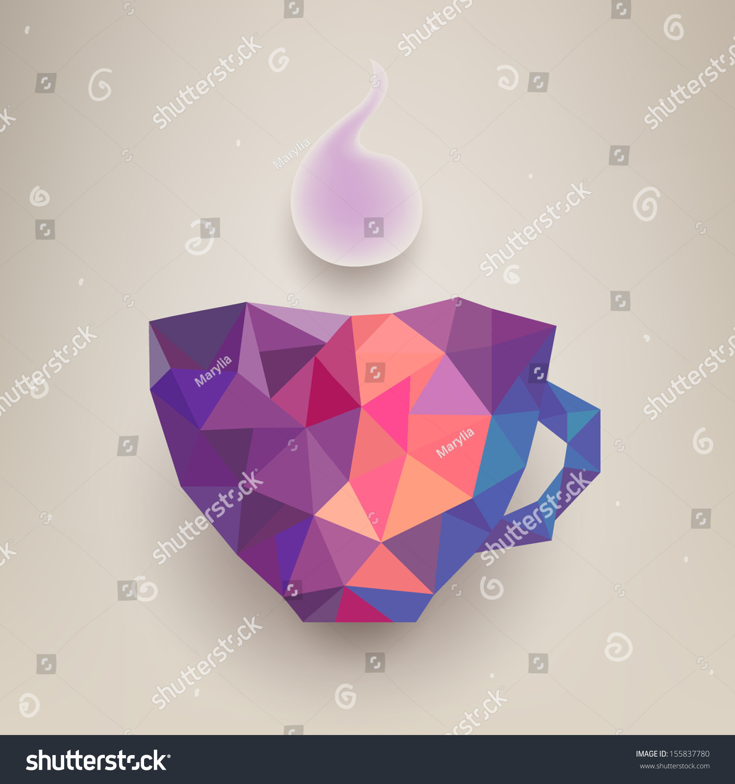 vector cute colorful cup made triangles stock vector 155837780 vector cute colorful cup made triangles stock vector 155837780