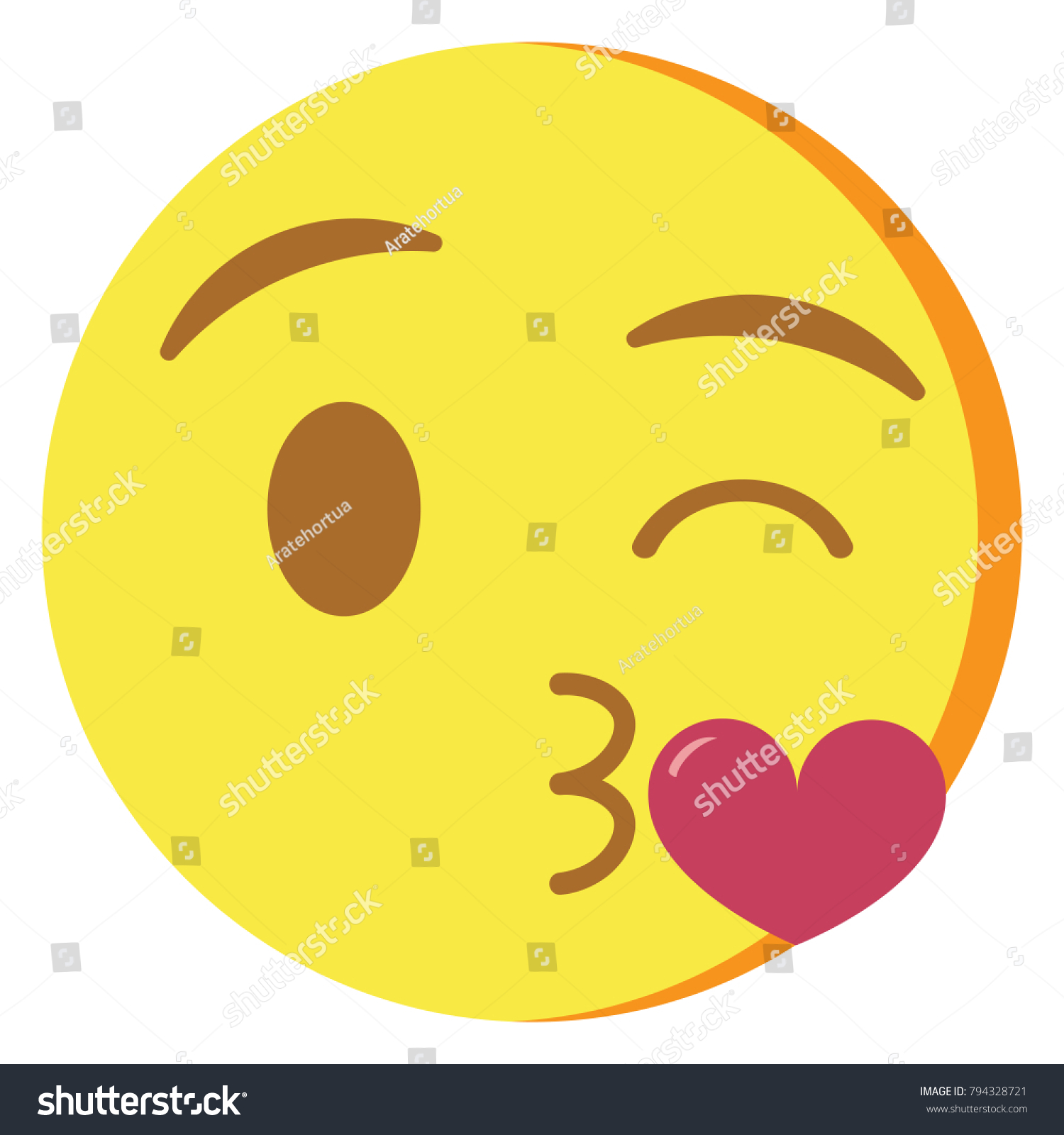 SVG of Vector cute kawaii emoji blowing a kiss colorful isolated svg