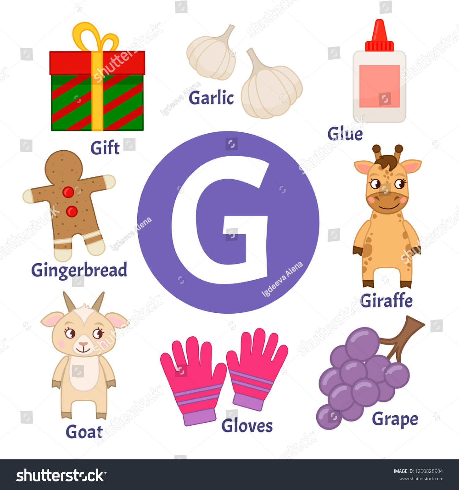 Vector Cute Kids Animal Alphabet Letter Stock Vector (Royalty Free ...