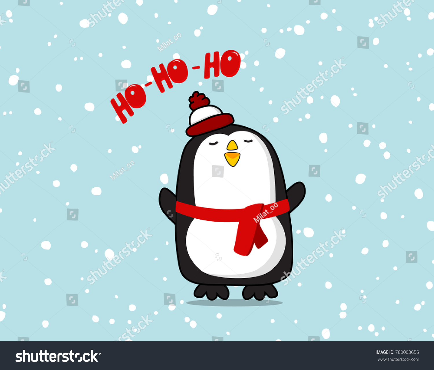 stock vector vector cute penguin character christmas ho ho ho poster for baby room greeting card kids and