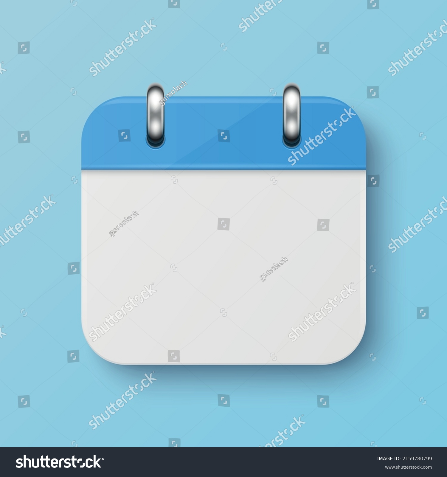SVG of Vector 3d Realistic Simple Classic Minimalistic Light Blue Calendar Icon on Blue Background. Design Template for Mockup. Paper Calendar on Wall. Background with Icon of Calendar, Copy Space svg