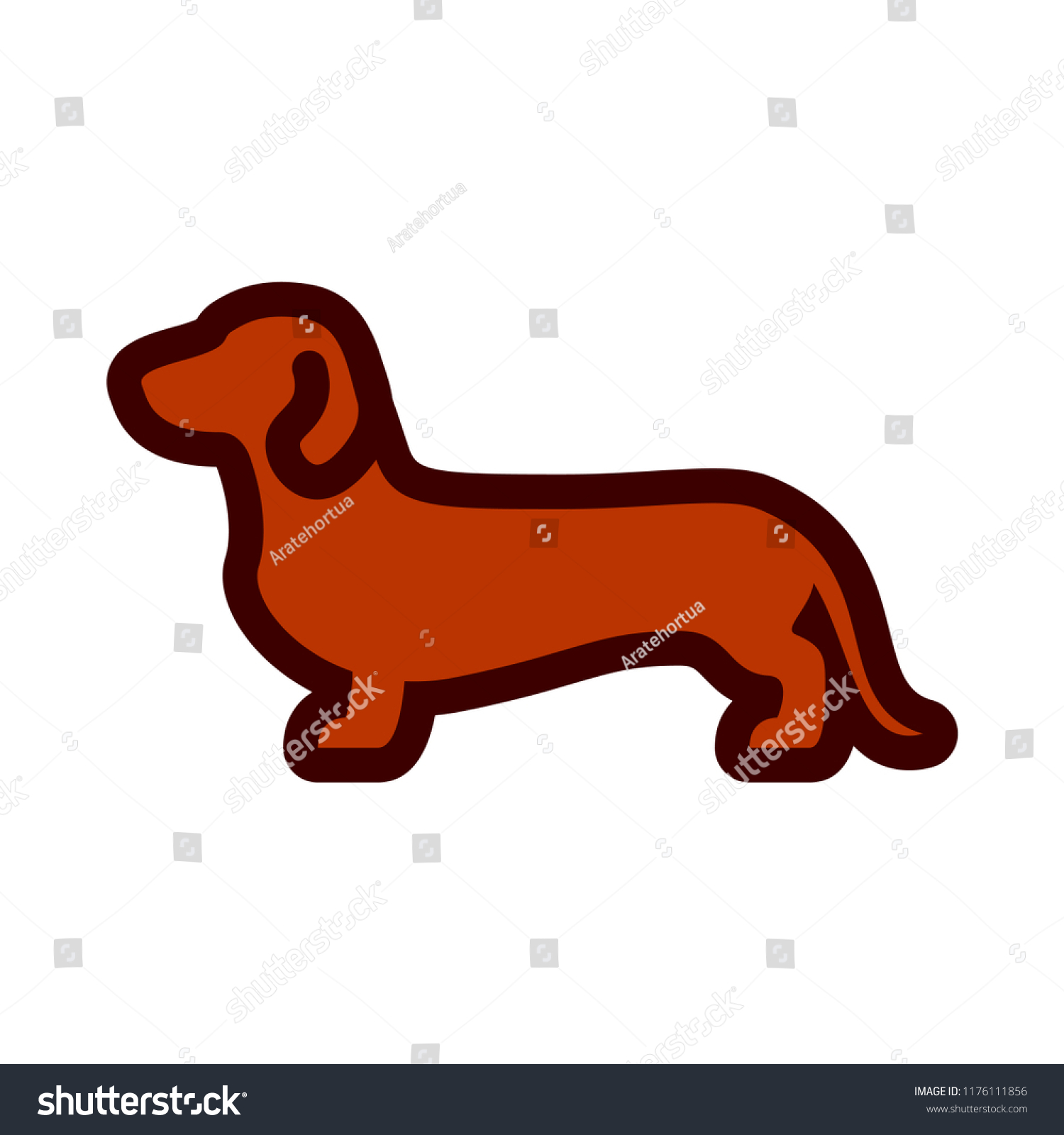 SVG of Vector Daschund Dog Icon Isolated On White Background svg