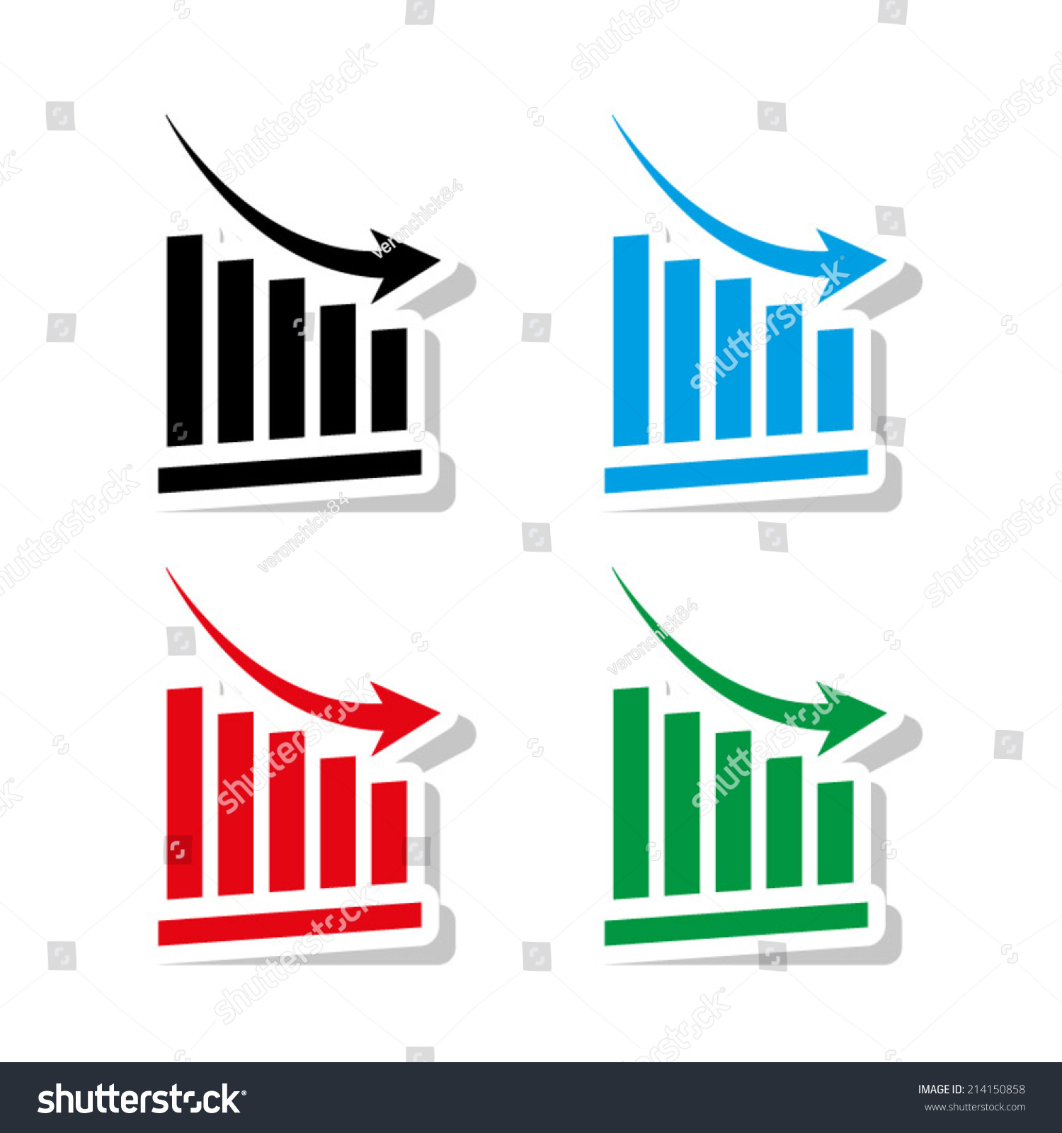 Vector Declining Graph Icon Vector Stock Vector Royalty Free