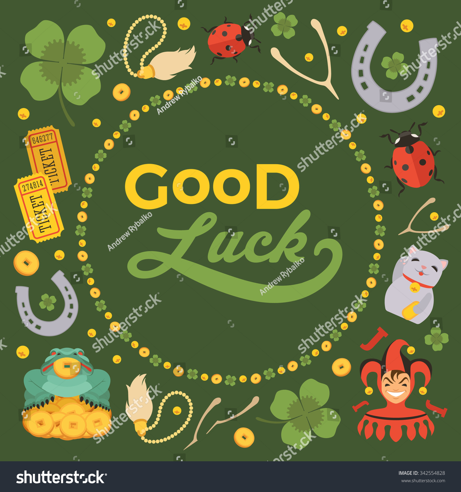 Vector Decorating Design Made Lucky Charms Stock Vector (Royalty Inside Good Luck Card Template