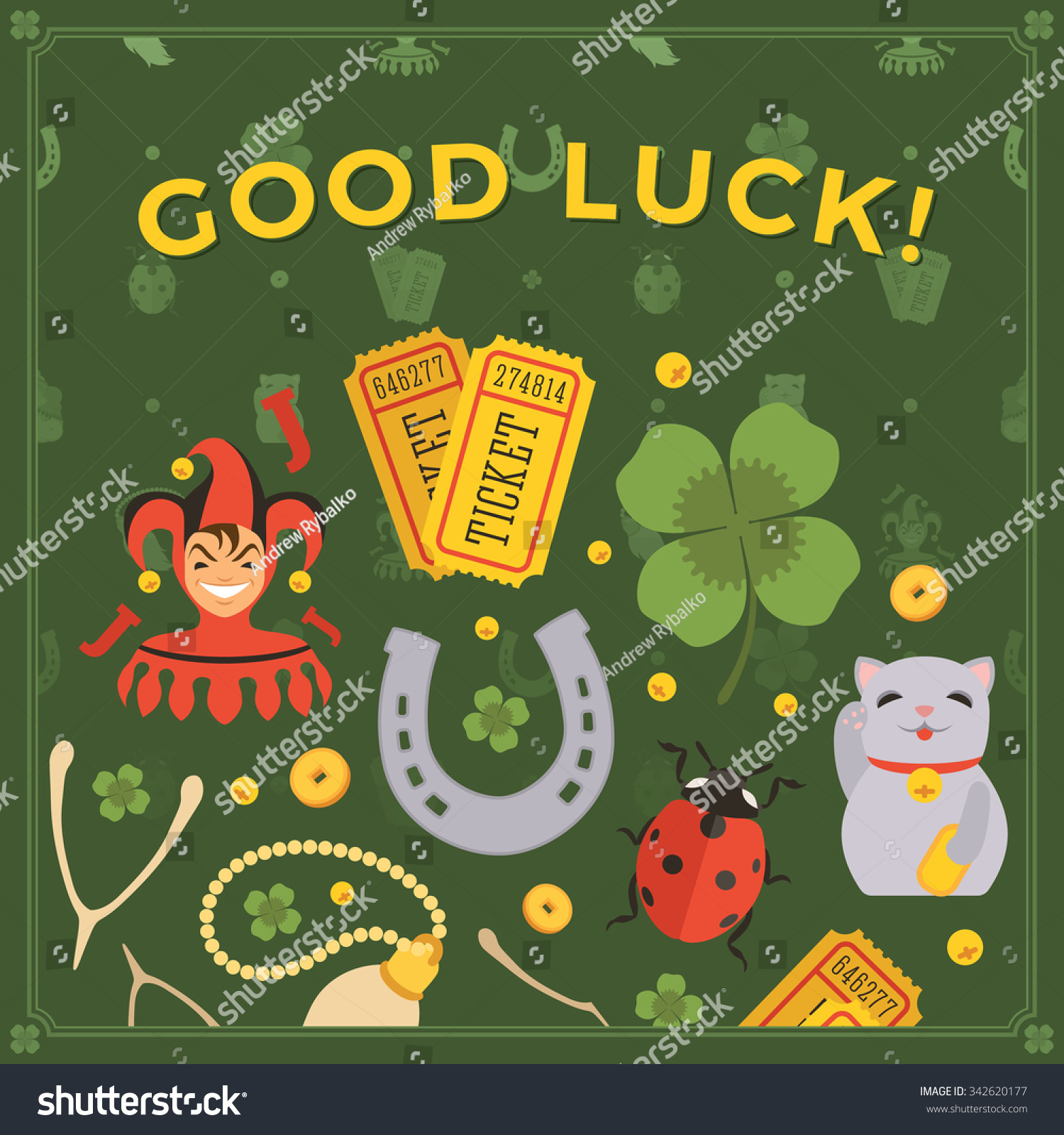 Vector Decorating Design Made Lucky Charms Stock Vector (Royalty Within Good Luck Card Template