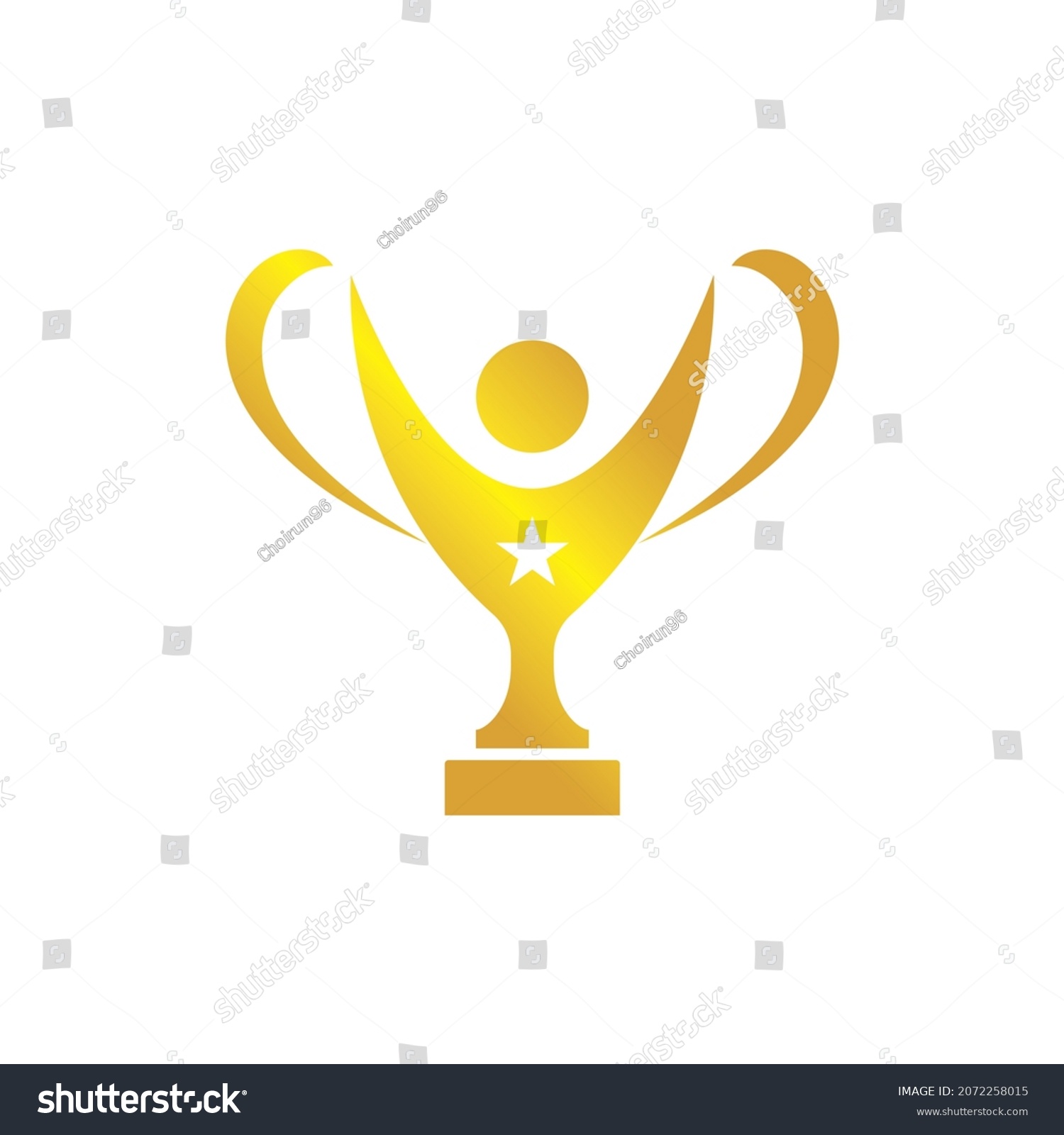 SVG of vector design. logo created from combination a happy people and golden cup logo concept. svg