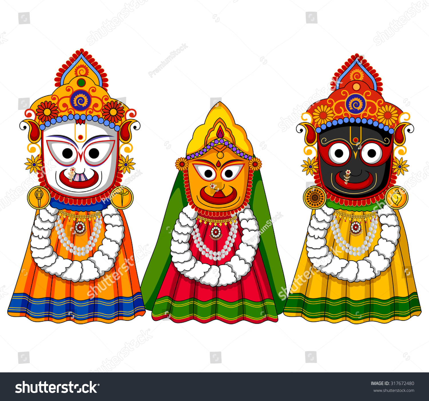 Vector Design Lord Jagannath Subhadra Balabhadra Stock Vector Royalty 