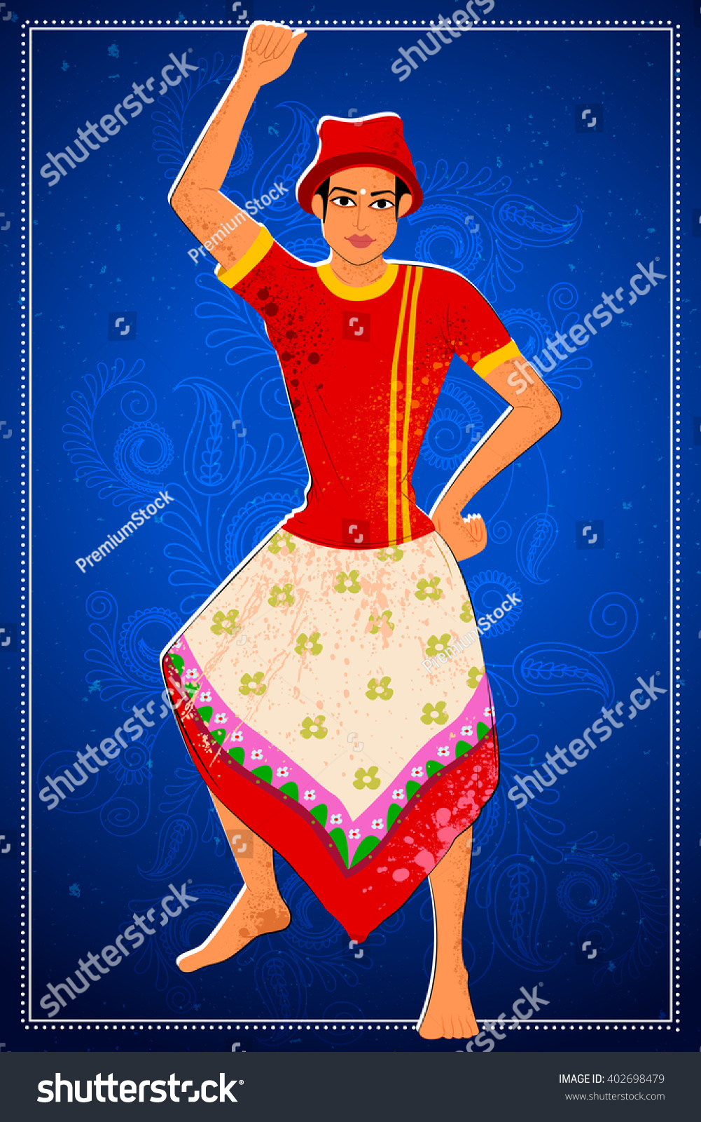 Vector Design Man Performing Koli Folk Stock Vector 402698479 ...