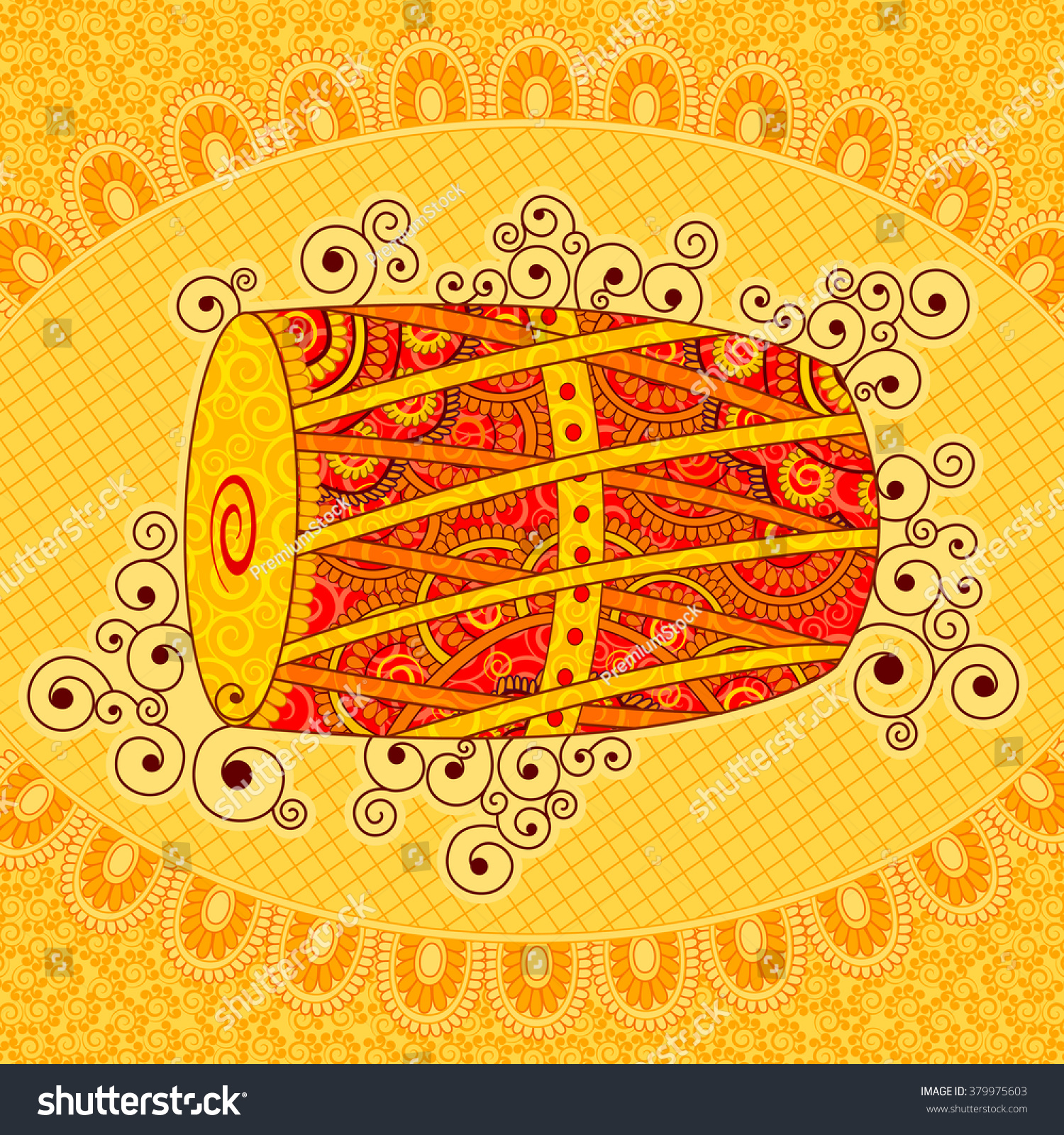 Vector Design Musical Instrunment Drum Indian Stock Vector (Royalty ...