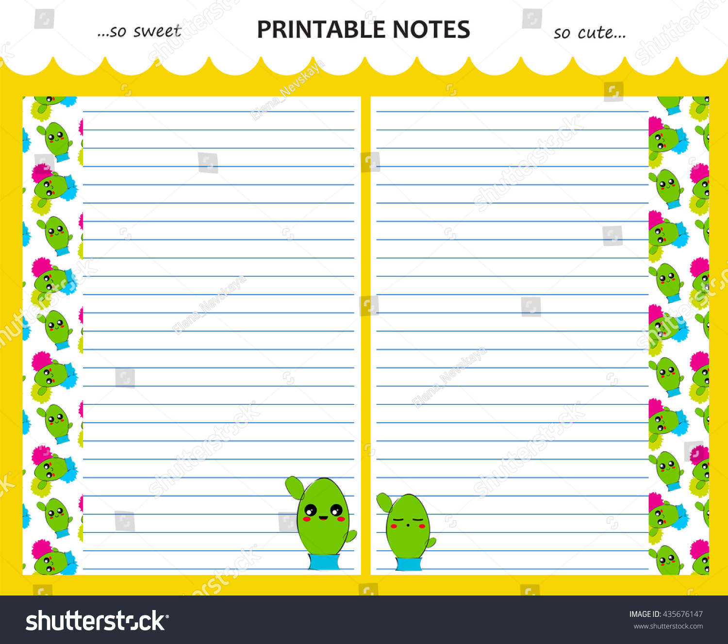 vector design set printable paper kawaii stock vector royalty free 435676147 shutterstock