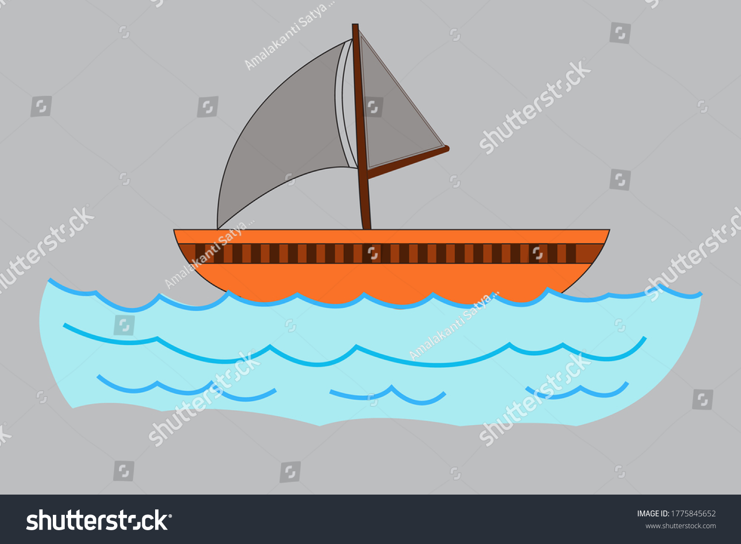 Vector Diagram Sailing Boat Stock Vector Royalty Free 1775845652