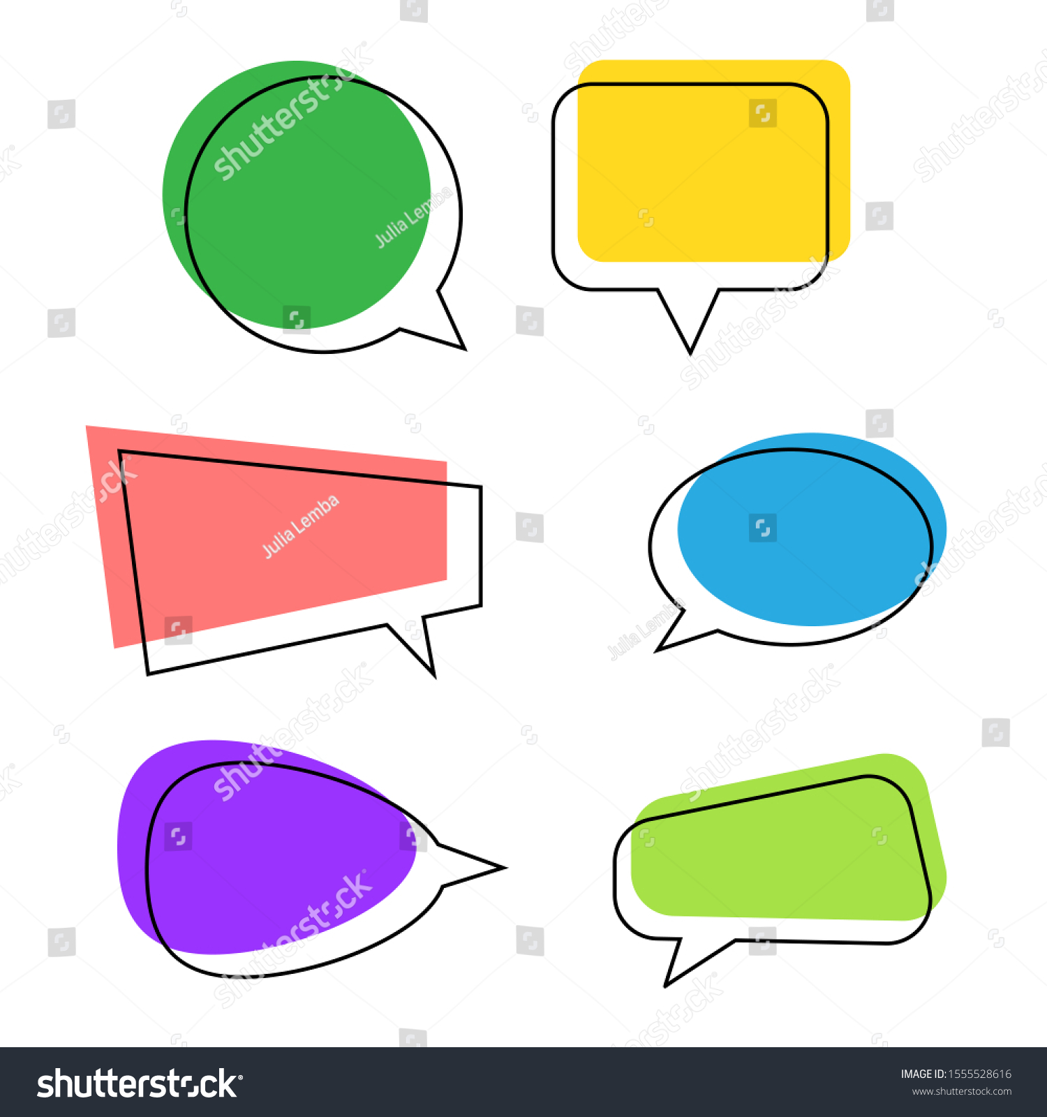 Vector Dialog Box Bubble Set Isolated Stock Vector (Royalty Free ...