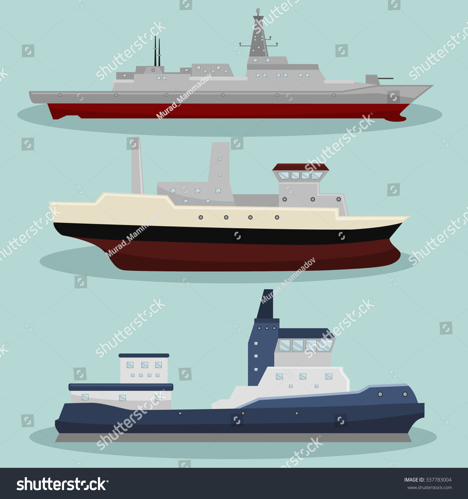 Vector Different Types Ships Image Design Stock Vector (Royalty Free ...