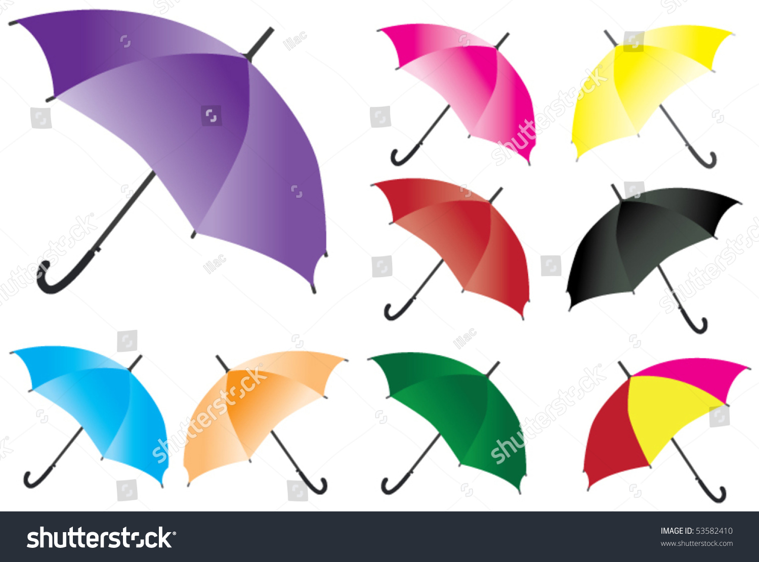 Vector Different Umbrellas - 53582410 : Shutterstock