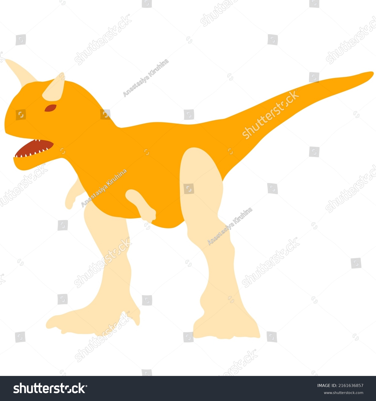 Vector Dinosaur Carnotaurus Stands On Two Stock Vector (Royalty Free ...