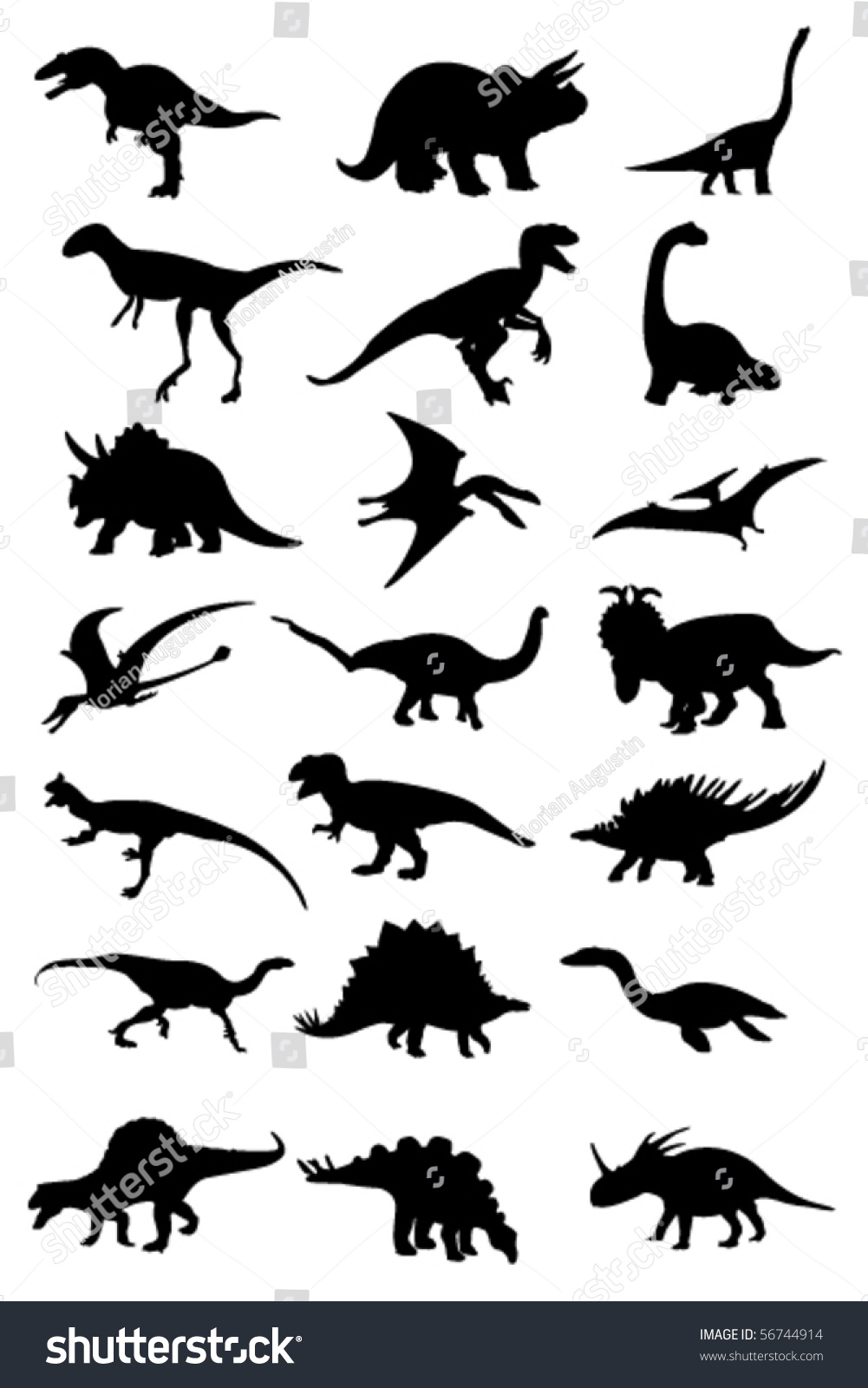 Vector Dinosaur Silhouette Stock Vector 56744914 - Shutterstock