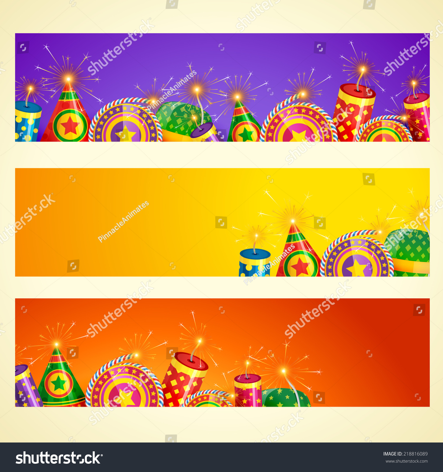 Vector Diwali Banner Crackers Stock Vector 218816089 Shutterstock