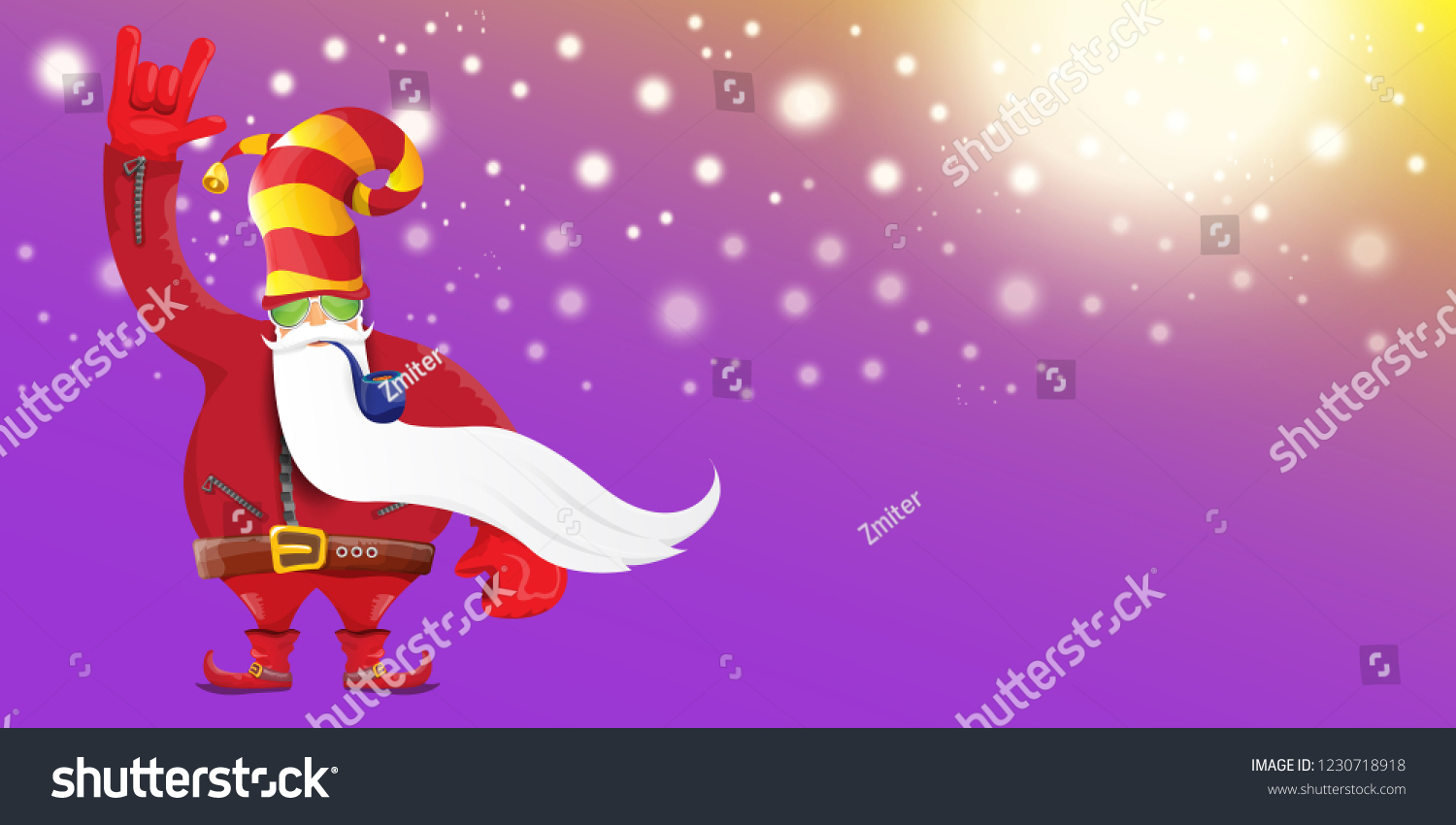 Vector Dj Rock N Roll Santa Stock Vector Royalty Free