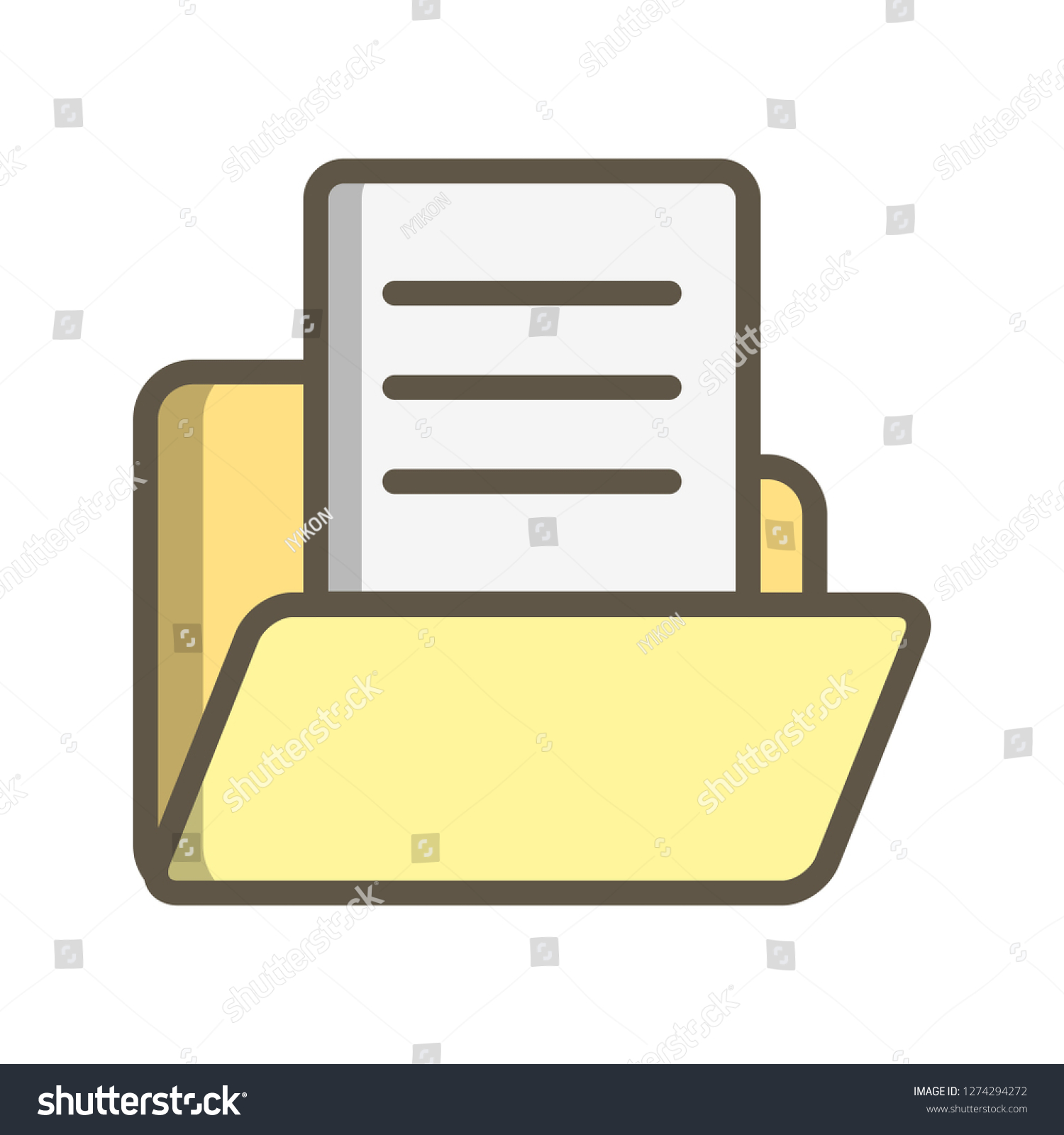 Vektor Stok Vector Document Folder Icon Tanpa Royalti 1274294272