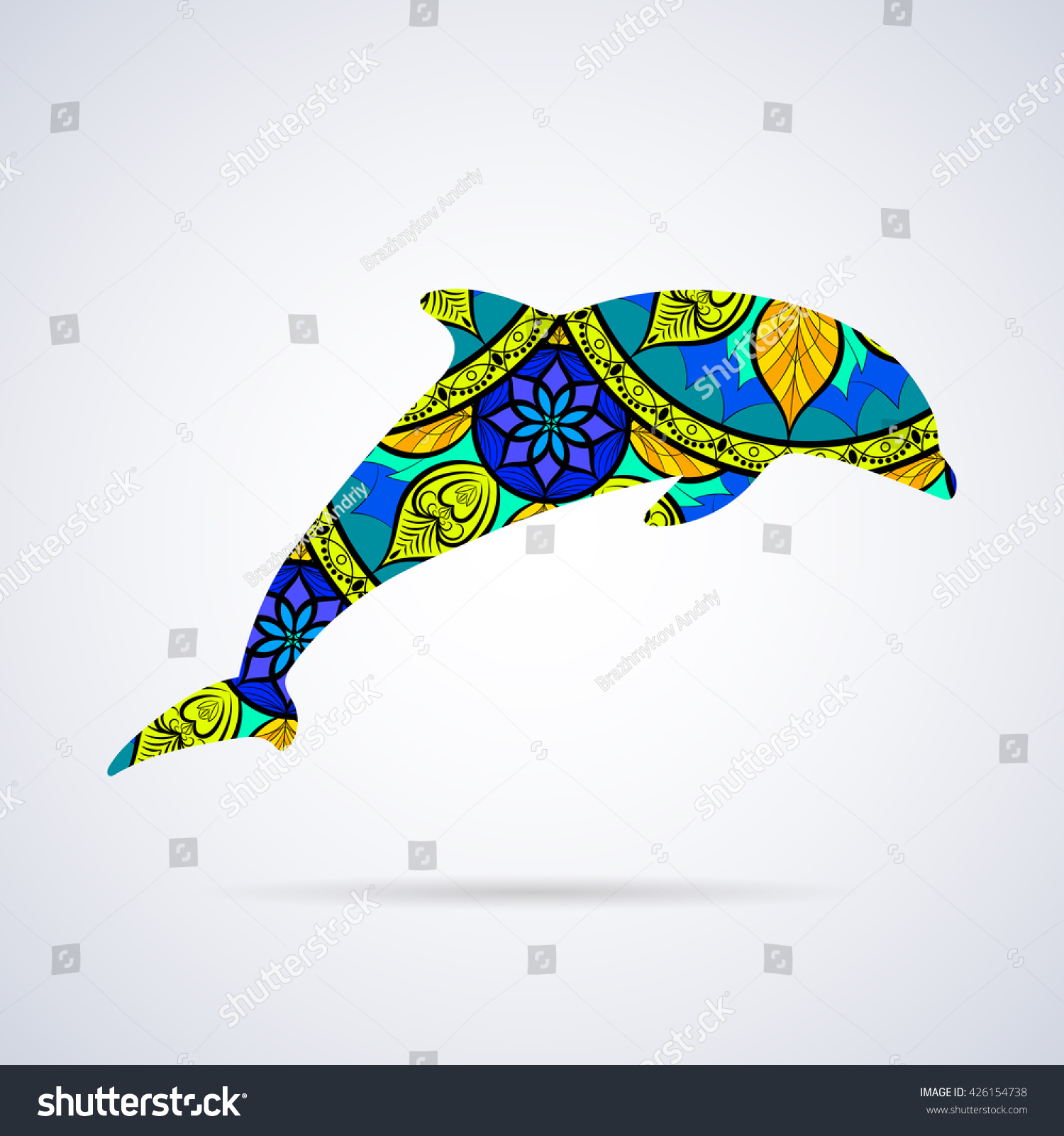 Download Vector Dolphin Mandala Patterns Elements Logo Stock Vector ...