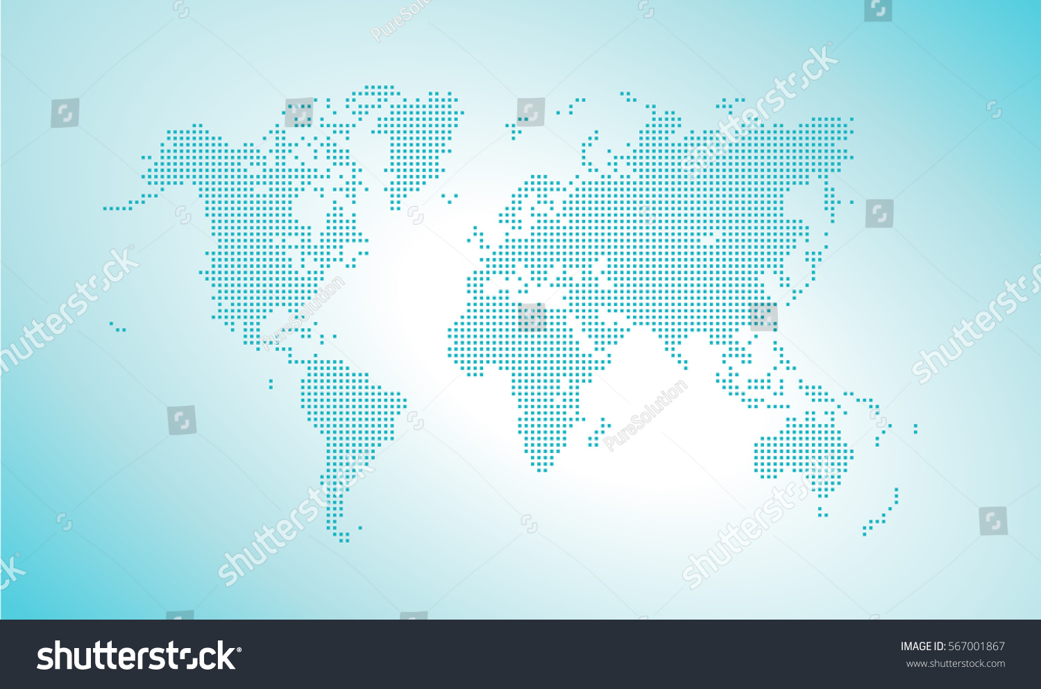 Vektor Stok Vector Dotted World Map Vector Illustration (Tanpa Royalti ...