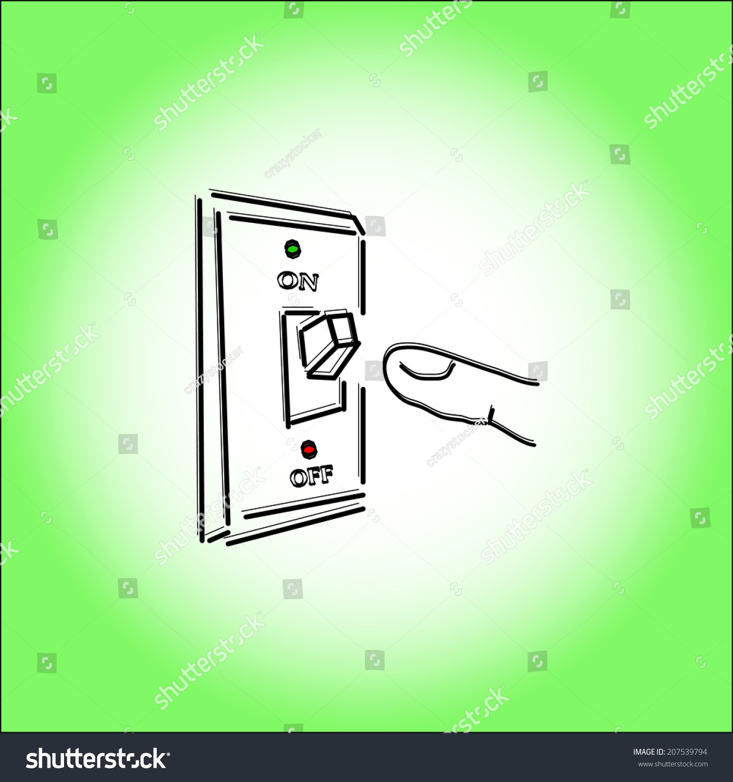 Vector Draw Onoff Switch Stock Vector (Royalty Free) 207539794