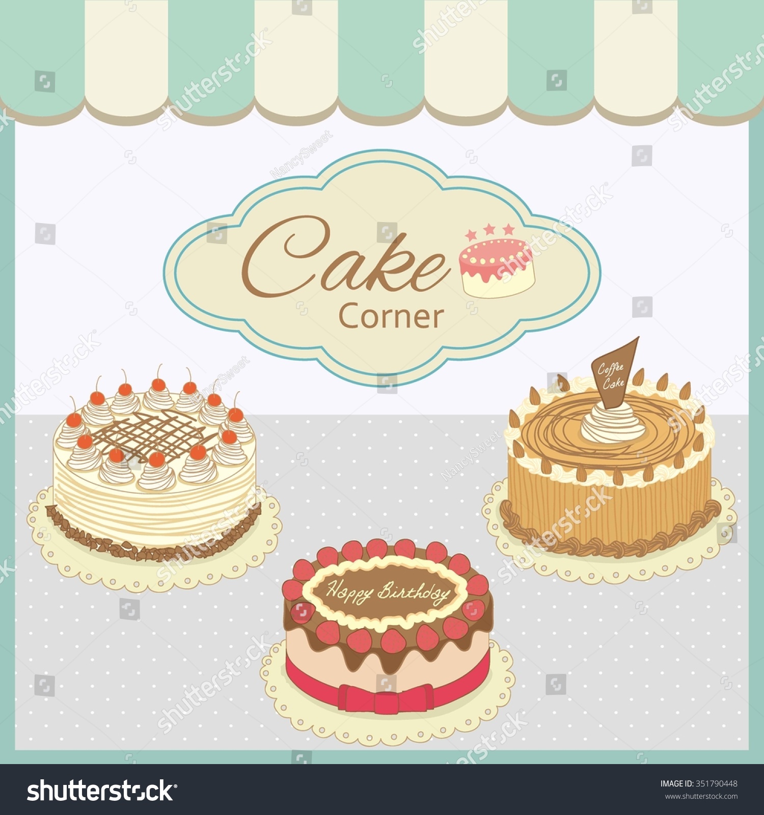 vector drawing bakery cafe cakes show stock vector 351790448 vector drawing bakery cafe cakes show stock vector 351790448