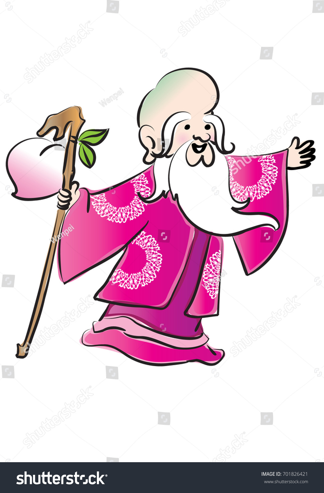 Vector Drawing Cartoon Longevity Stock Vector (Royalty Free) 701826421 ...