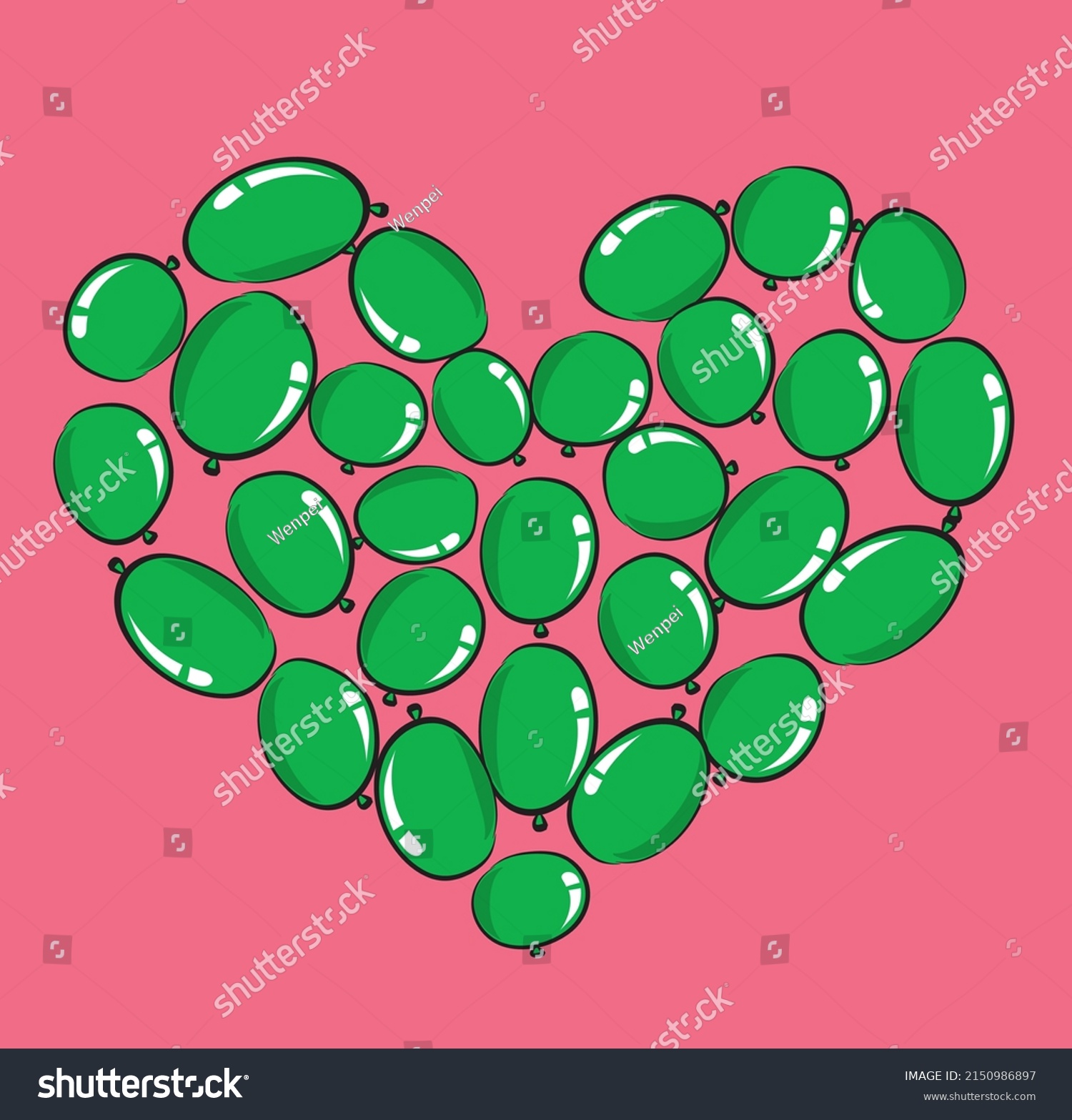 Vector Drawing Heart Shape Balloons Design Stock Vector Royalty Free 2150986897 Shutterstock