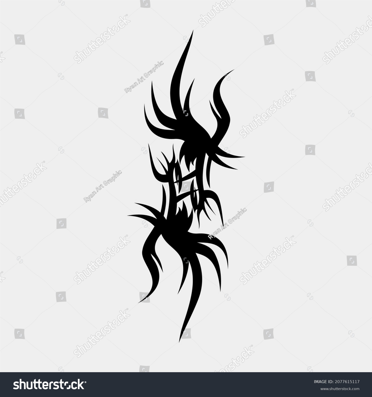 Vector Drawing Illustration Tattoos That Parallel Stock Vector (Royalty ...