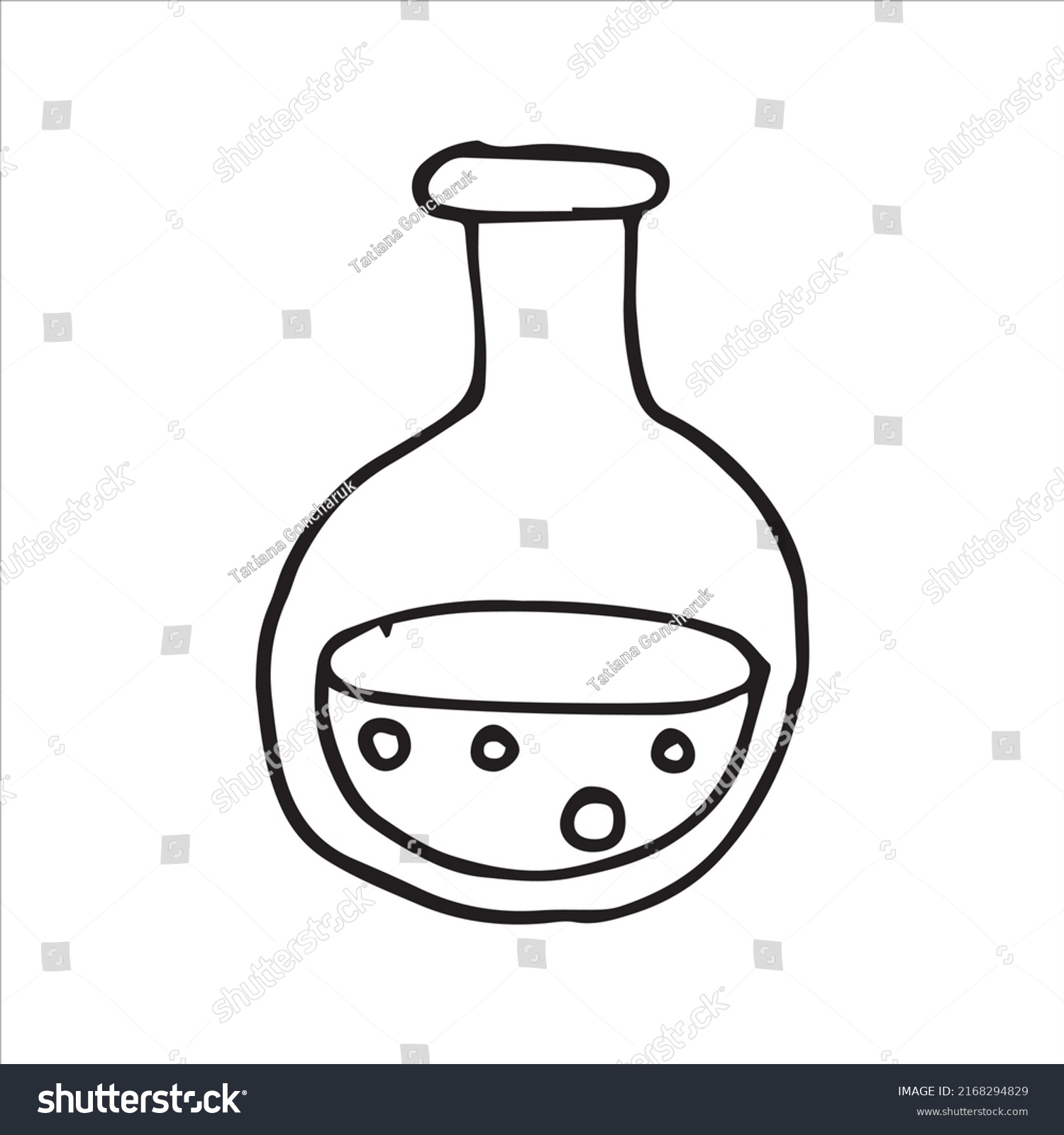 Vector Drawing Doodle Style Chemical Flasks Stock Vector (Royalty Free ...