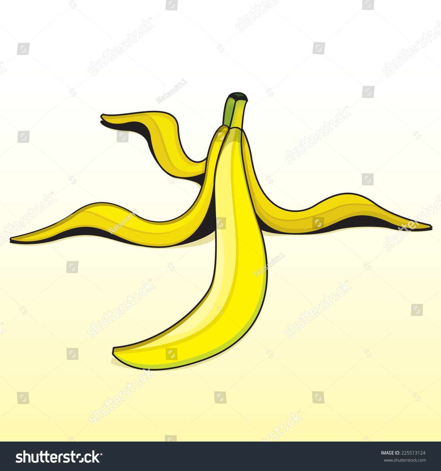 Vector Drawing Of A / Banana Peel / Easy To Edit Groups And Layers, No ...