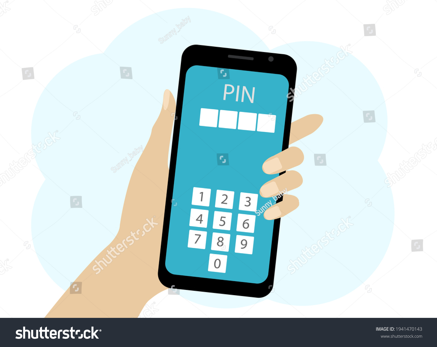 Vector Drawing Hand Mobile Phone Phone Stock Vector (Royalty Free