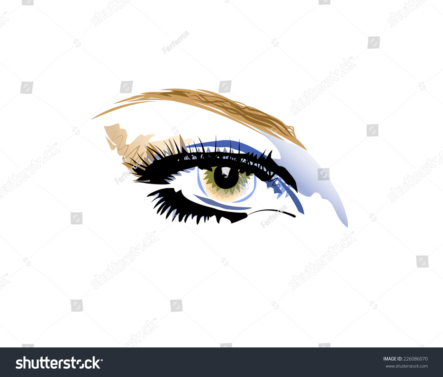 Vector Drawing Color Eye Eyelashes Eyebrow Stock Vector Royalty