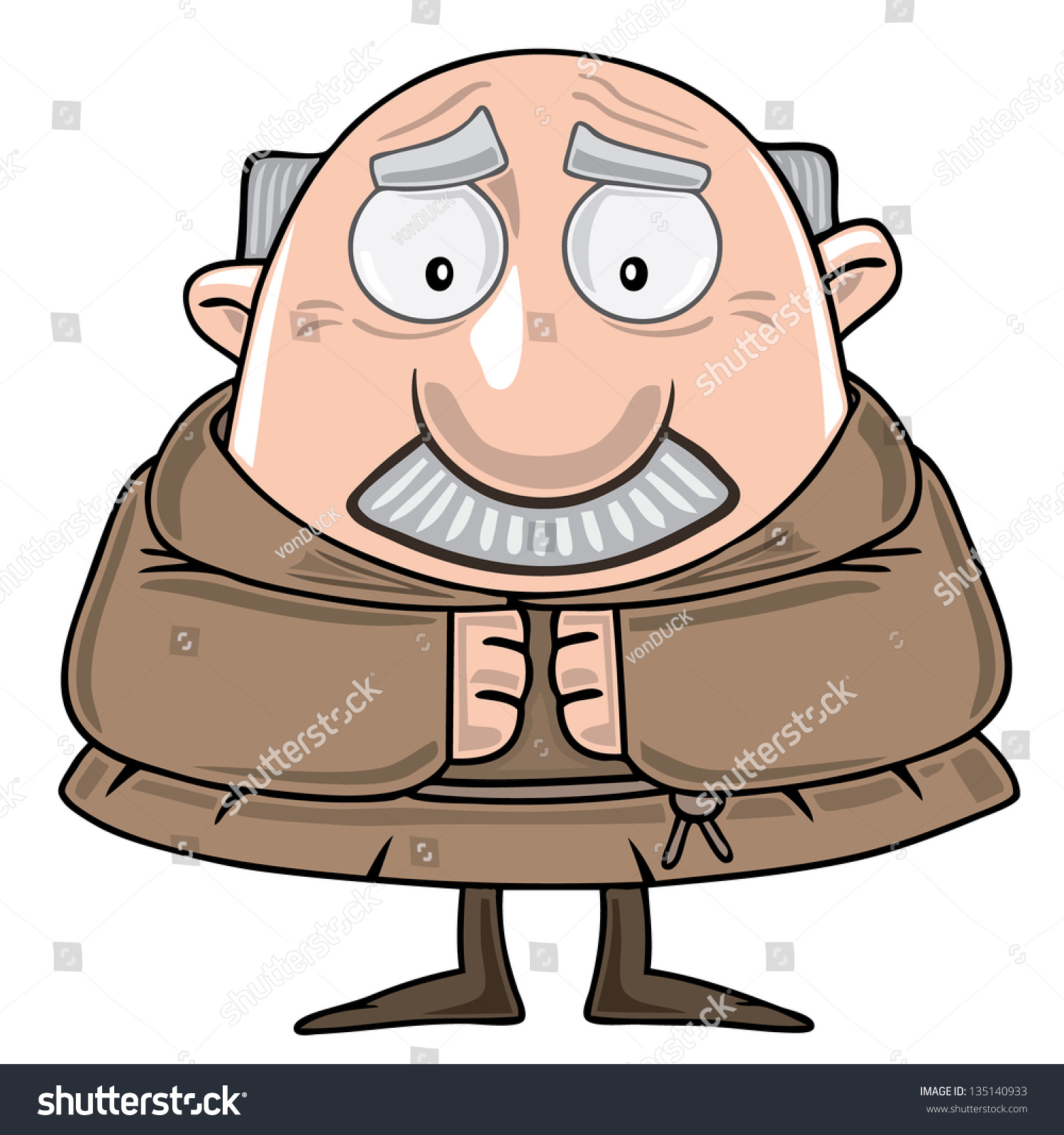 Vector Drawing Funny Monk Character Stock Vector (Royalty Free ...