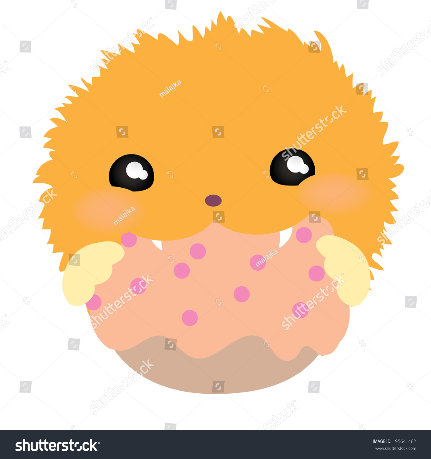SVG of Vector drawing of greedy hungry monster, cartoon character svg