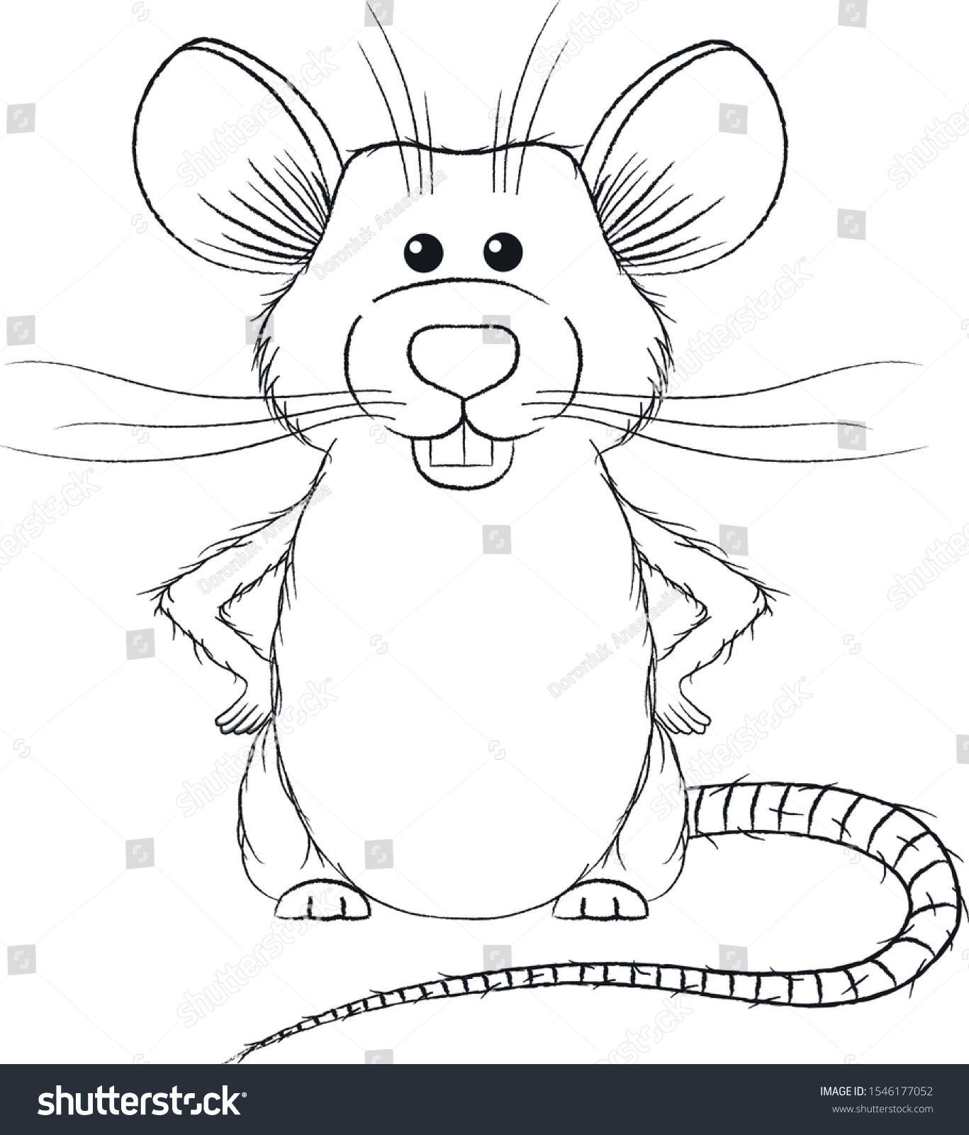 Vector Drawing Rats Funny Cartoon Rat Stock Vector (Royalty Free
