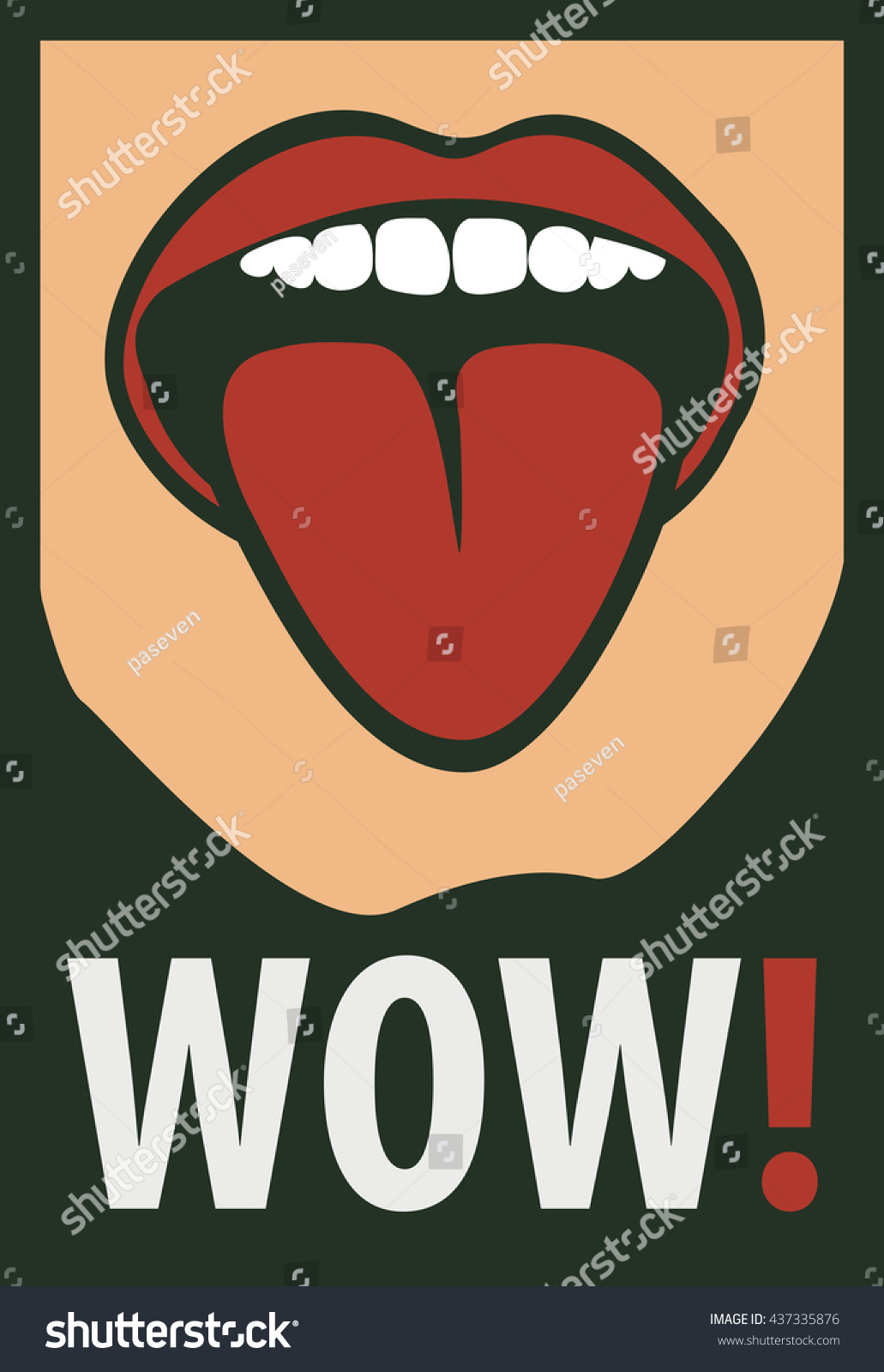 Vector Drawing Women Mouth His Tongue Stock Vector 437335876 Shutterstock