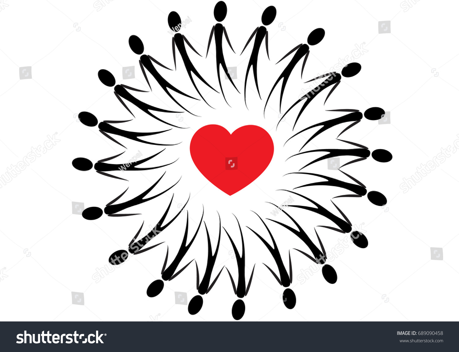 Vector Drawing People Icon Stock Vector (Royalty Free) 689090458