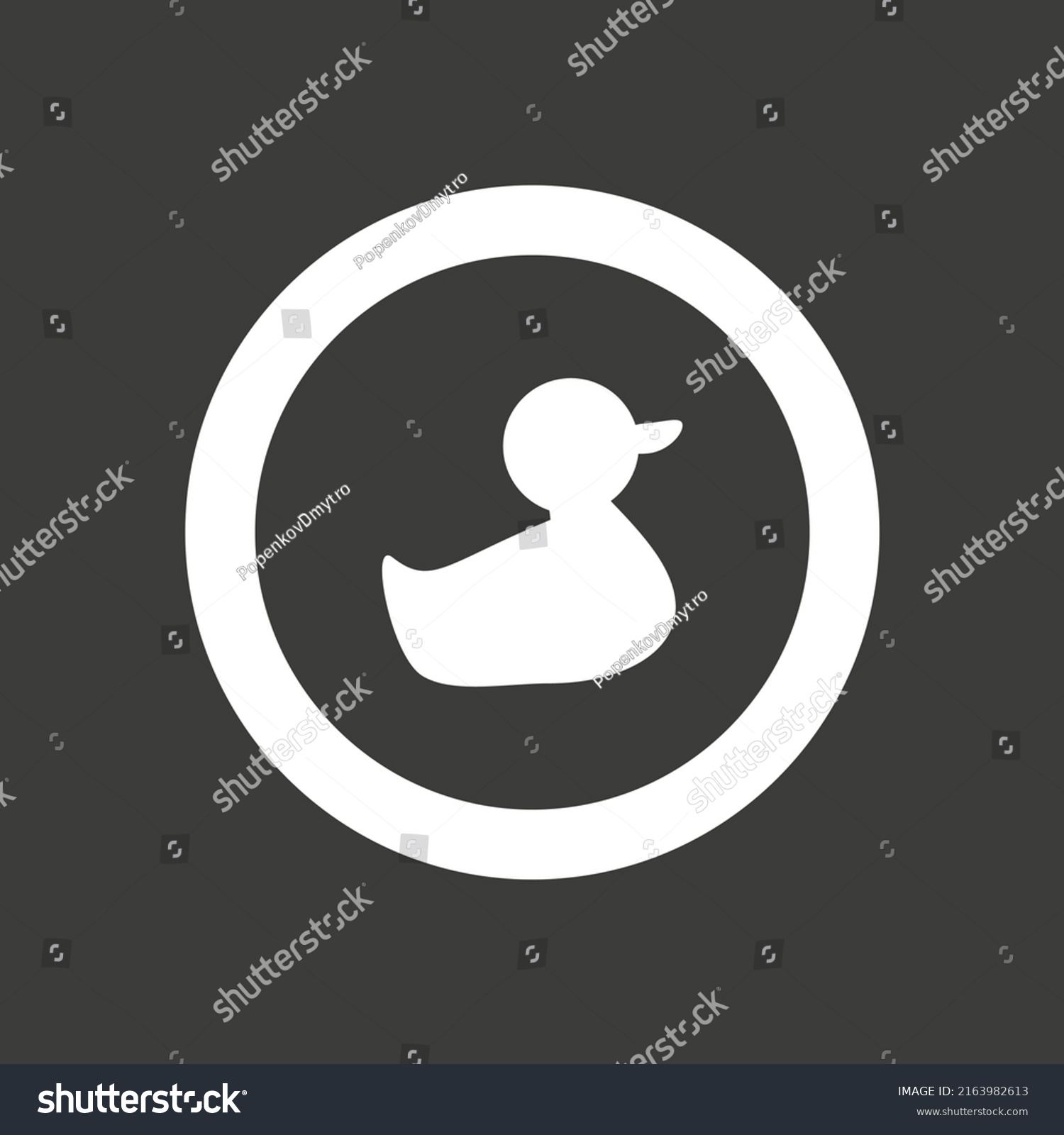 Vector Drawing Silhouette Duck Circle Color Stock Vector (Royalty Free ...