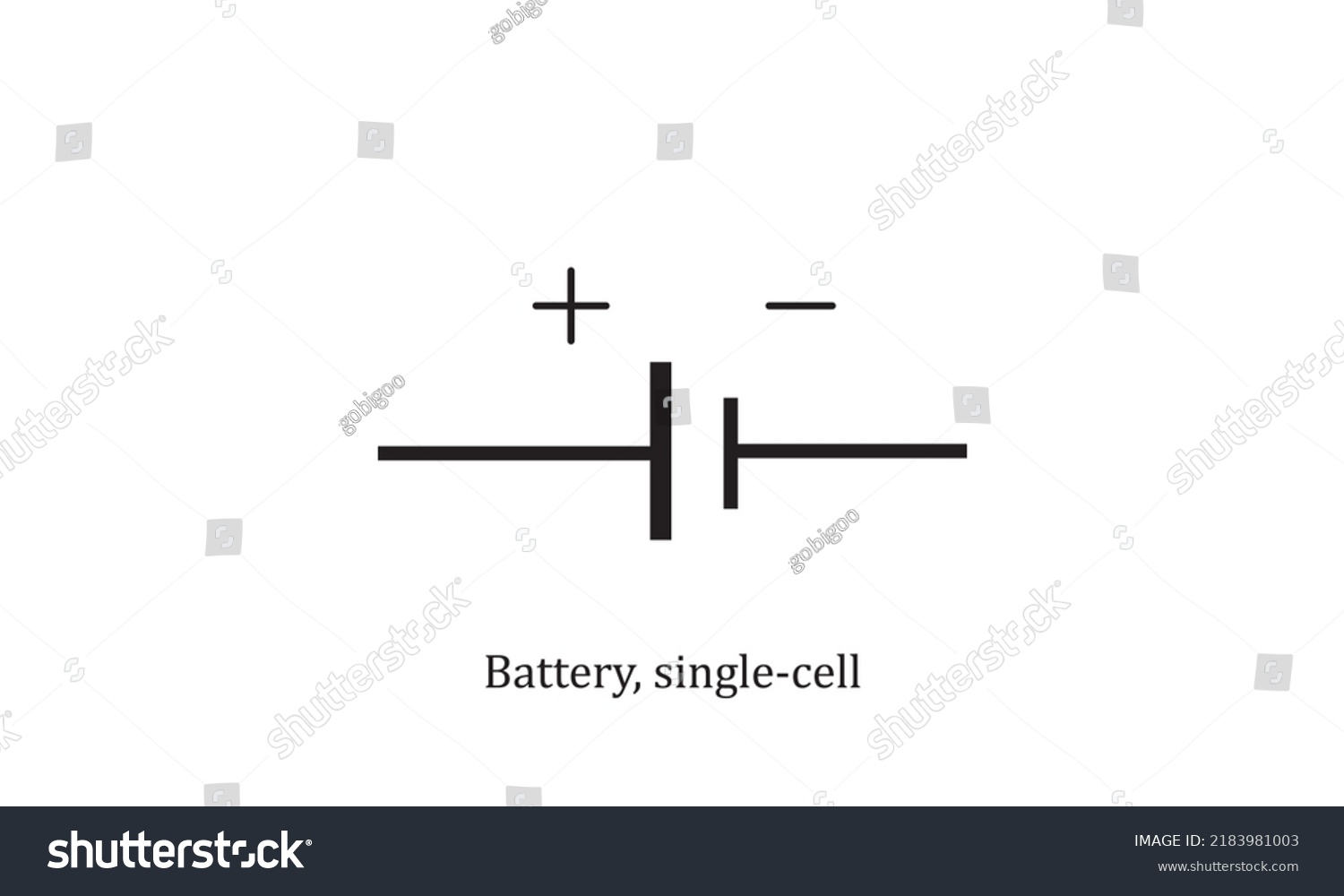 Vector Electronic Circuit Symbol Battery Single Stock Vector (Royalty