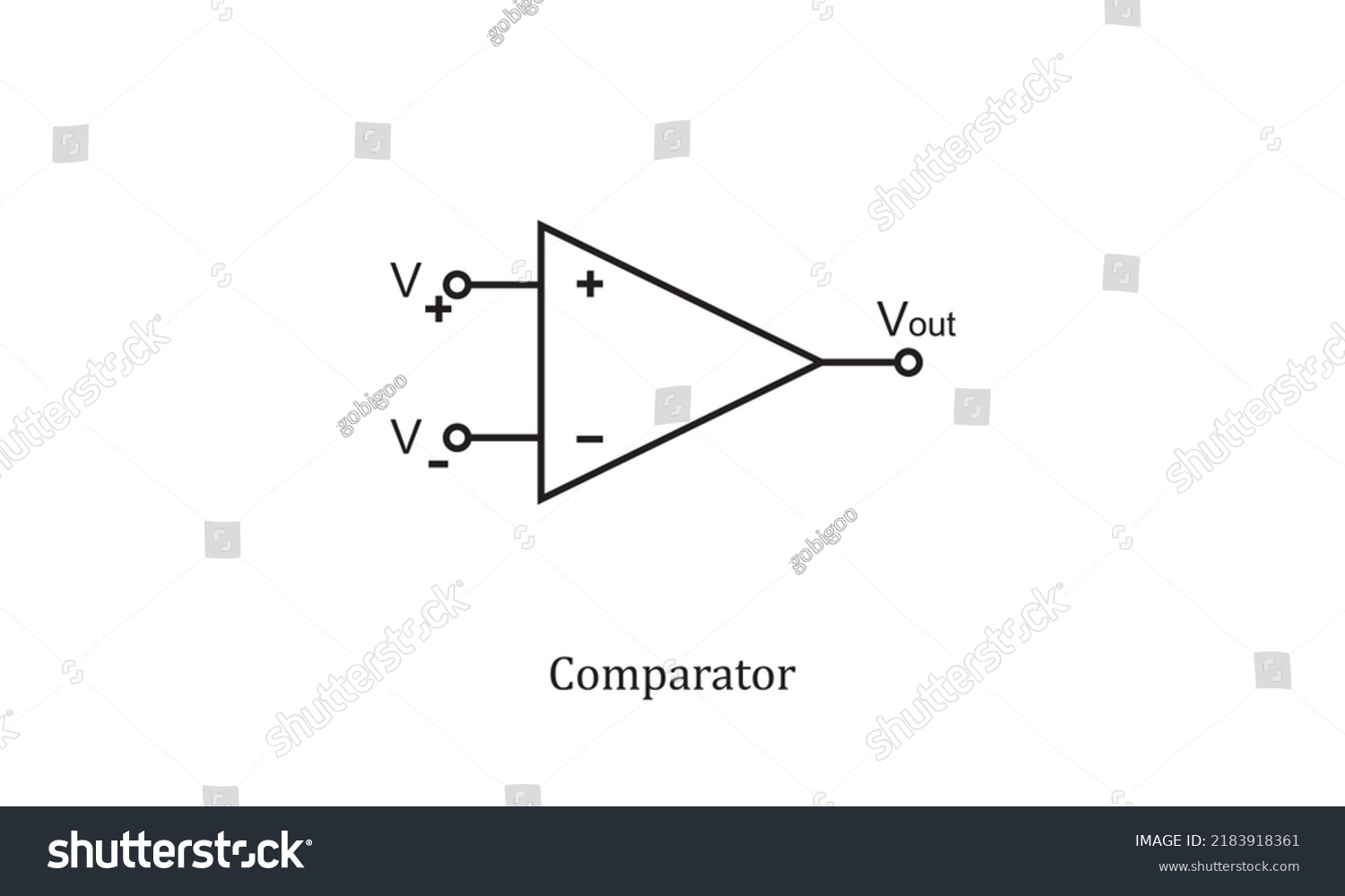 Vector Electronic Circuit Symbol Comparator Stock Vector (Royalty Free