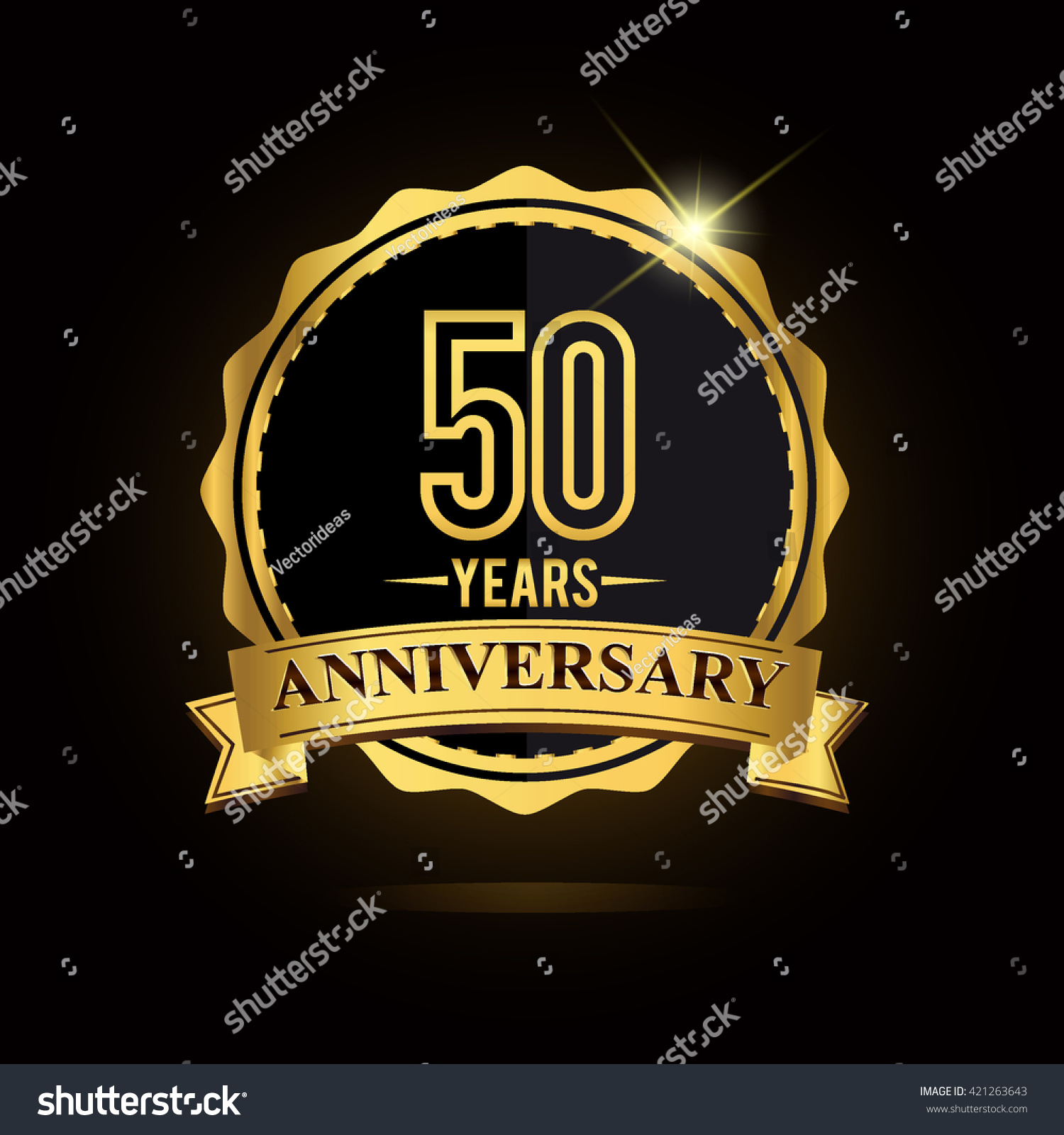 Vector Emblem 50th Anniversary Logo Ribbon Stock Vector 421263643 ...